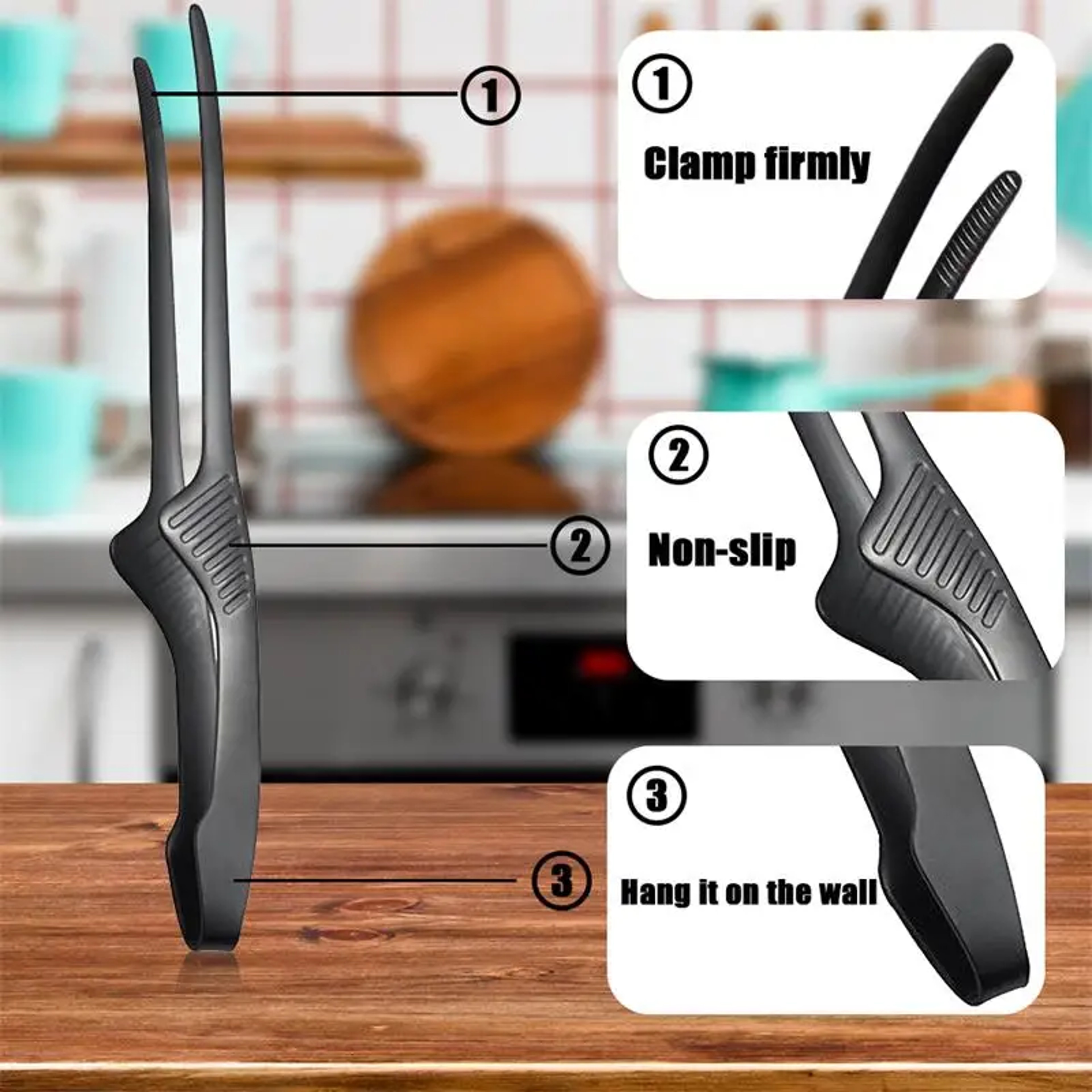 Multifunctional Barbecue Metal Tongs Clamp Antislip Food Clips 4
