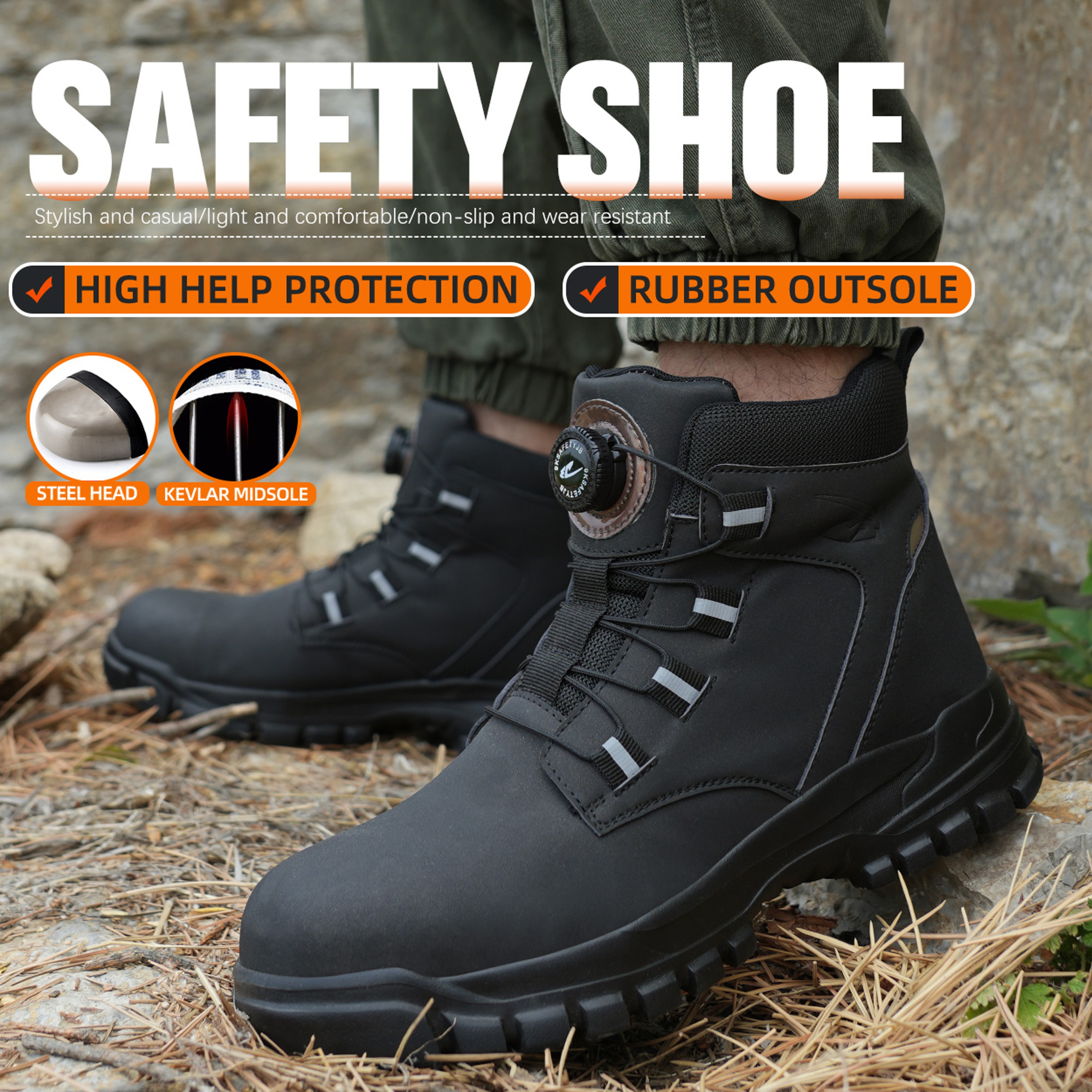 Waterproof Safety Boots For Men Indestructible Steel Toe Work Boots Antismash Stabresistant Safety  2