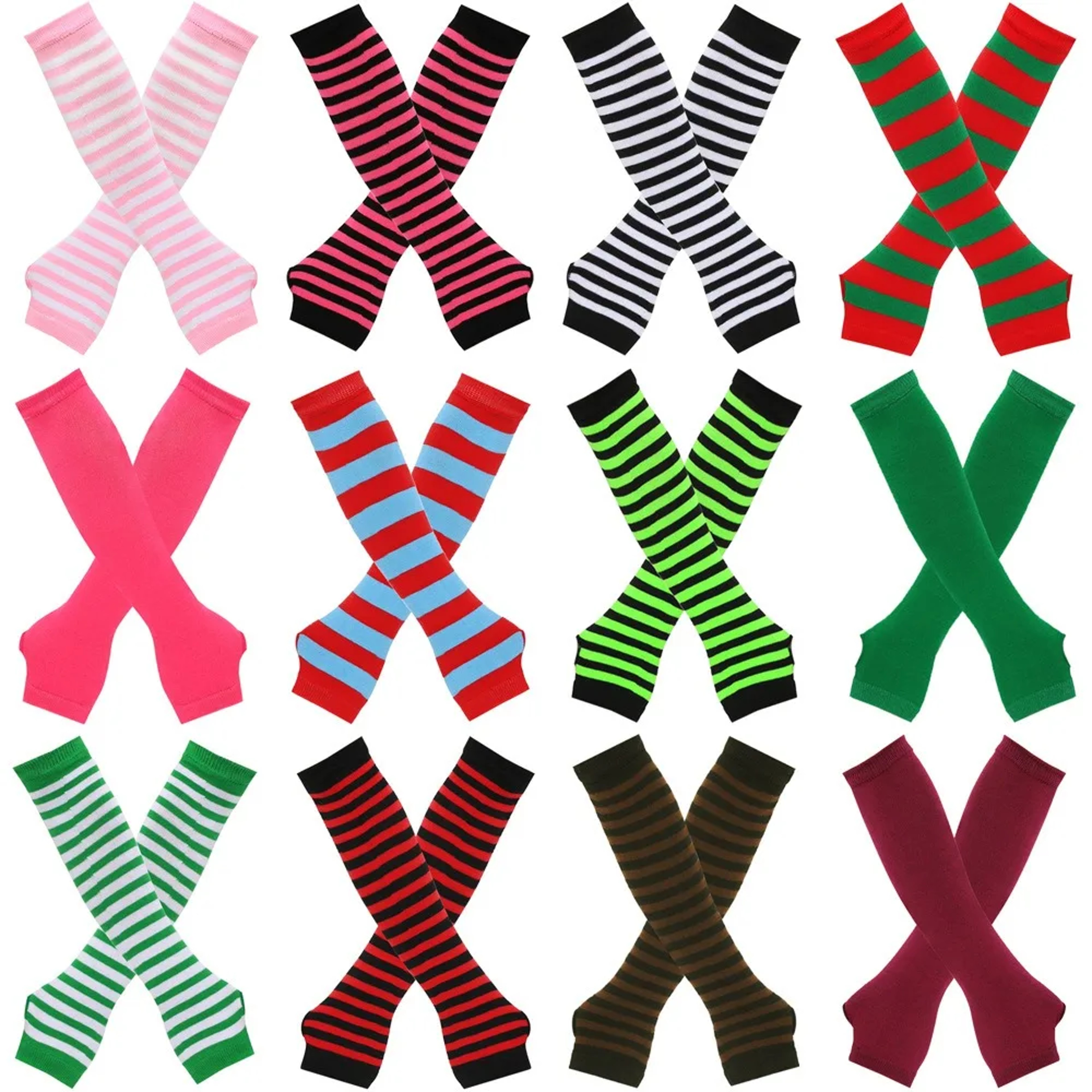 Warmer Knitted Long Finger Less Gloves Fashion Lady Emo Mittens Christmas Elbow Gloves 0
