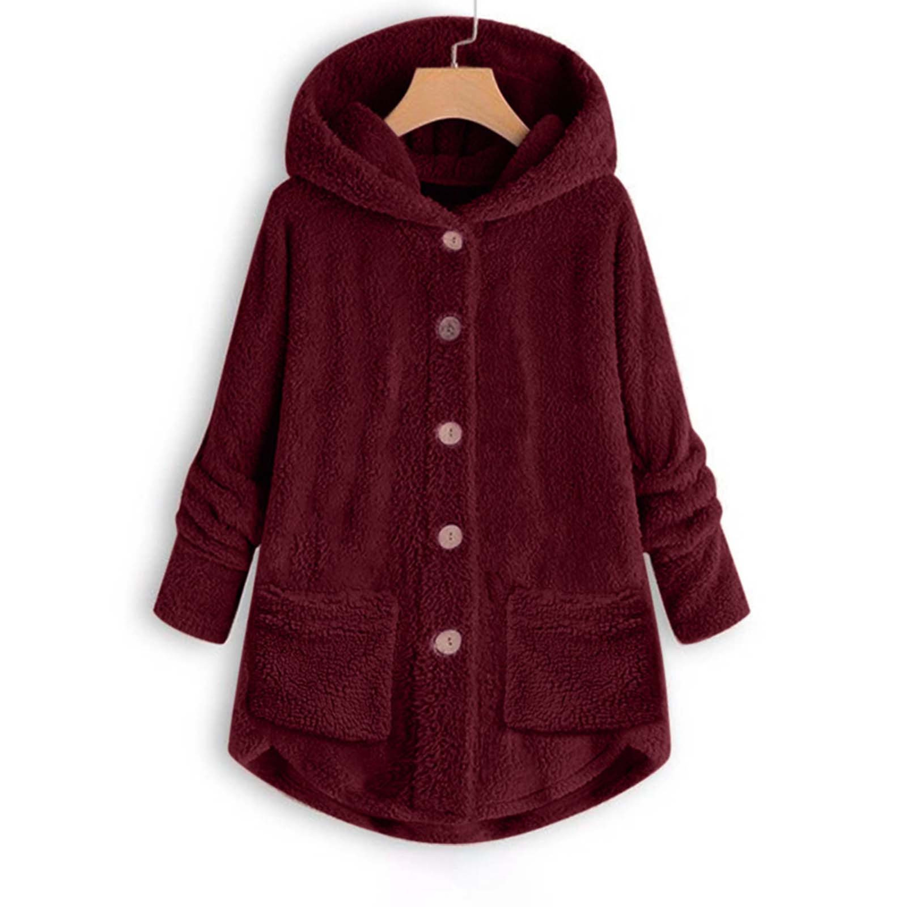 Women Coat Fashion Plush Pocket Winter Coat Irregular Long Sleeve Keep Warm Cat Ears Coat 2