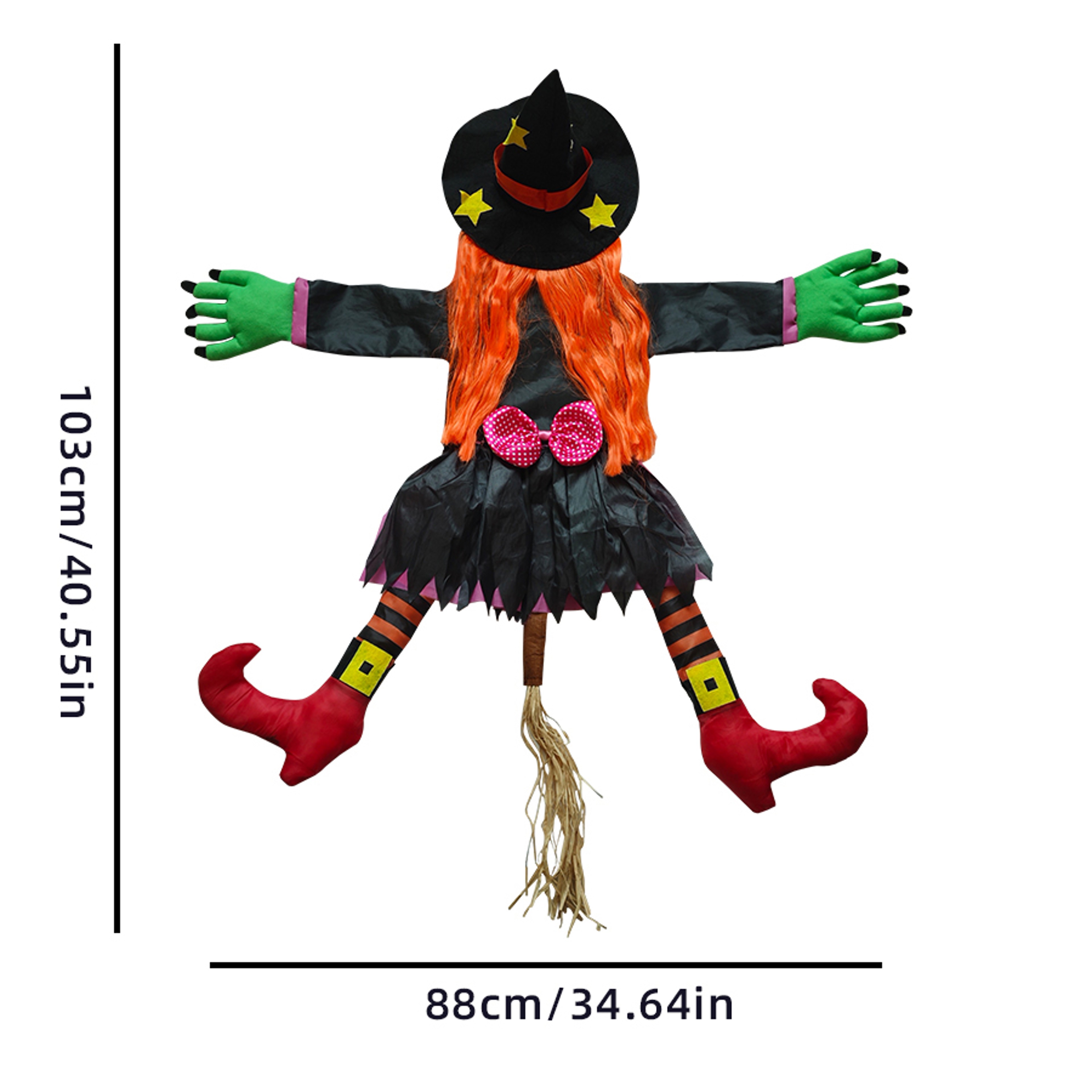 Halloween Orange Hair Witch, Climbing Tree Decoration, Indoor Outdoor Pendants, Halloween Theme Decor – view 6