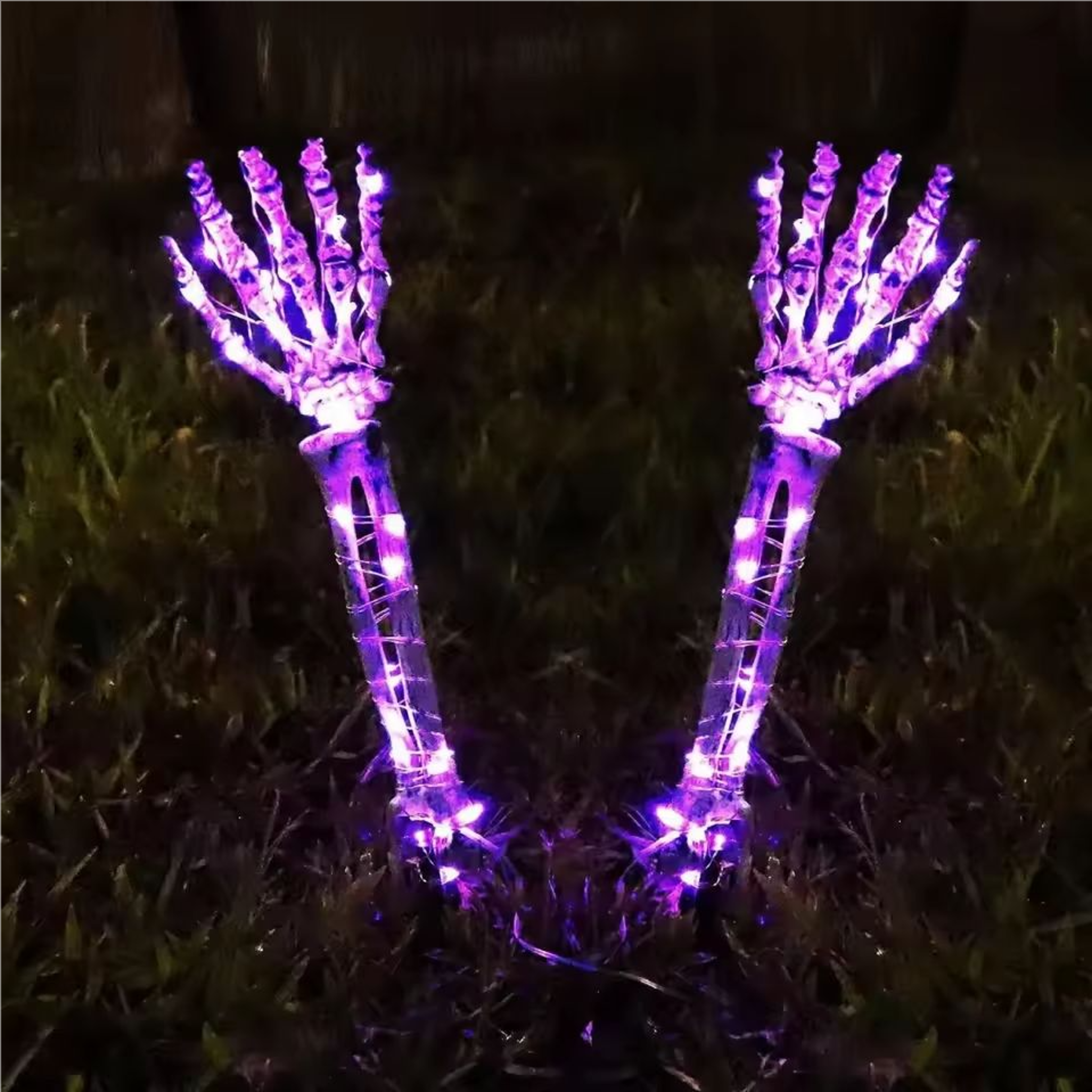 Halloween Solar Garden Lights Outdoor Waterproof Ghost Hand LED Stake Lights Horror Decoration Lamp 3