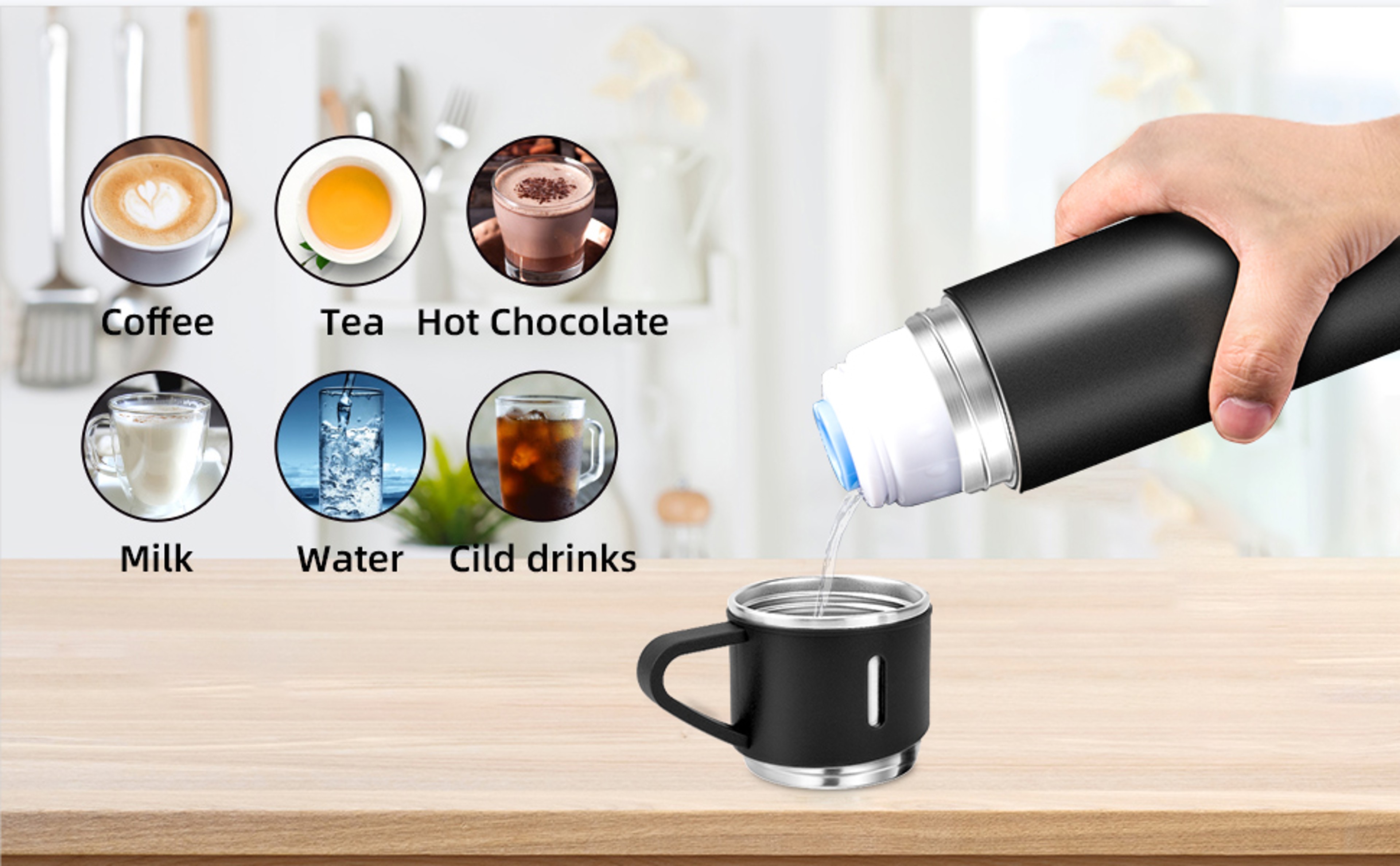 Portable Coffee Mug, Stainless Steel Thermos Bottle, Vacuum Insulated Travel Bottle, Office Business Gift Set – view 16