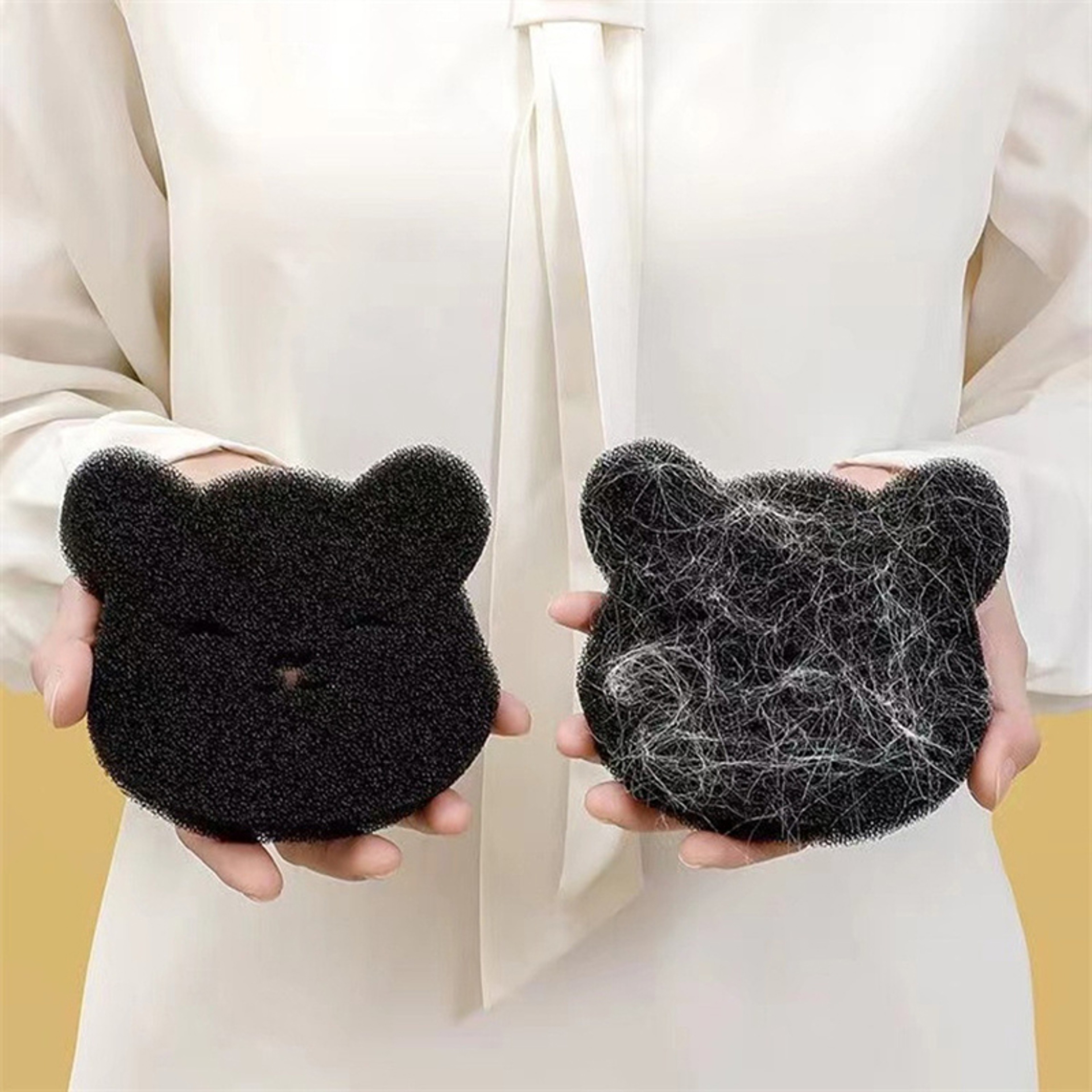 Reusable Household Pet Hair Remover Black Machine Washed Bear Sticky Sponge For Dryer 2
