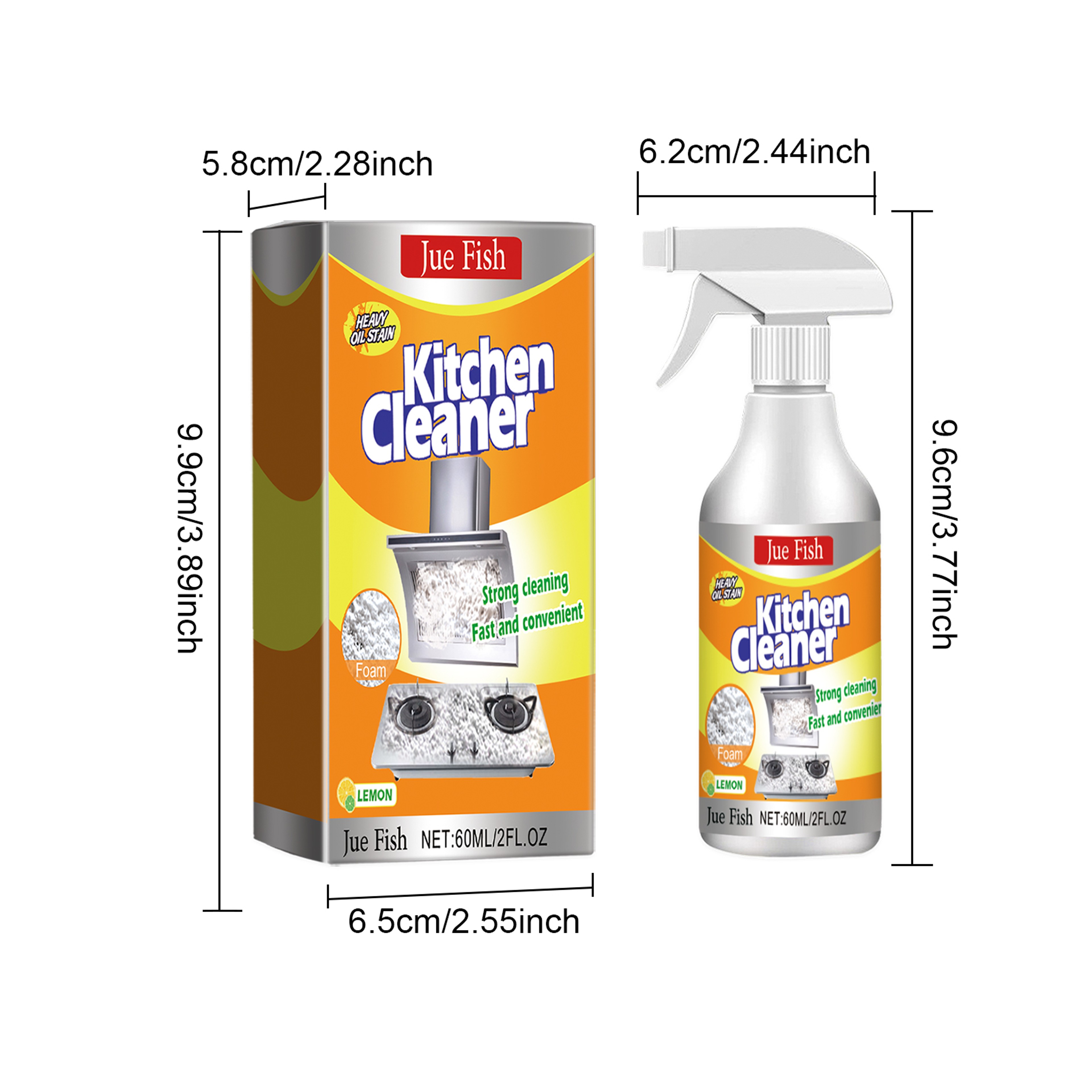 Heavy Oil Foam Cleaner For Kitchen Grills Ovens Range Hood And Stains Remover 6