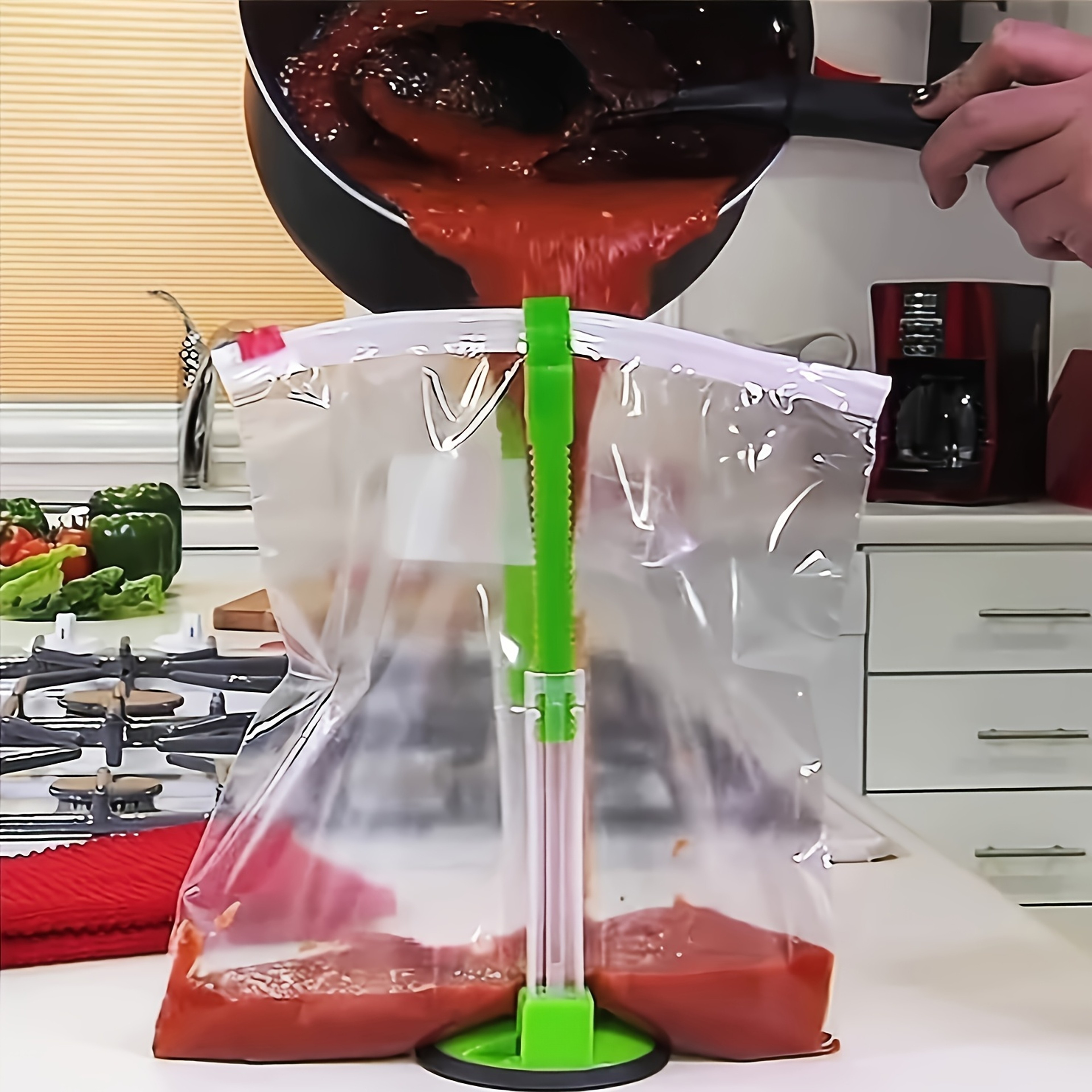 Retractable Kitchen Bag Holder Fresh-Keeping Bag Stand, Household Storage Rack – view 5
