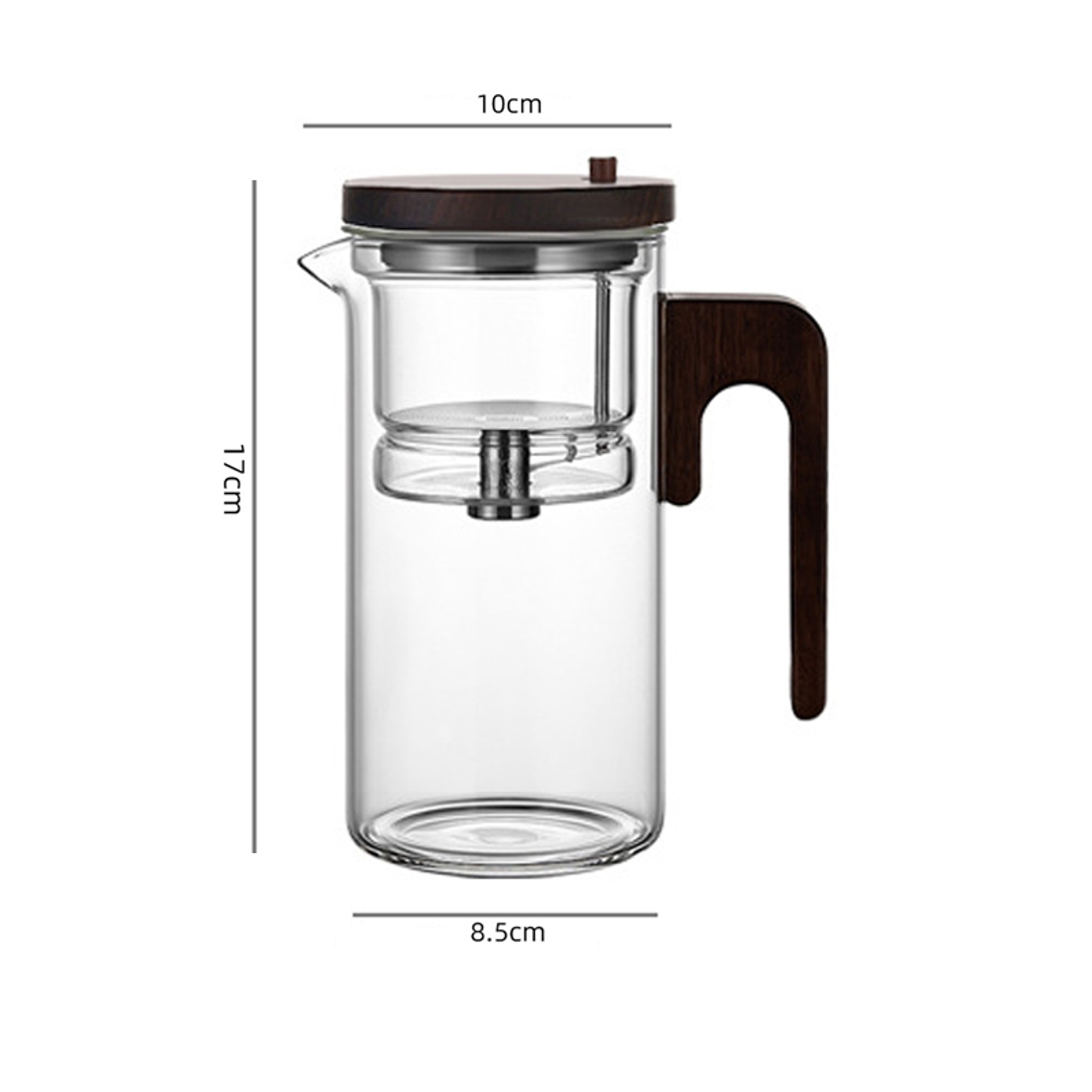 New Tea Pot With Magnetic Switch Glass Wood Handle Tea Separation 7
