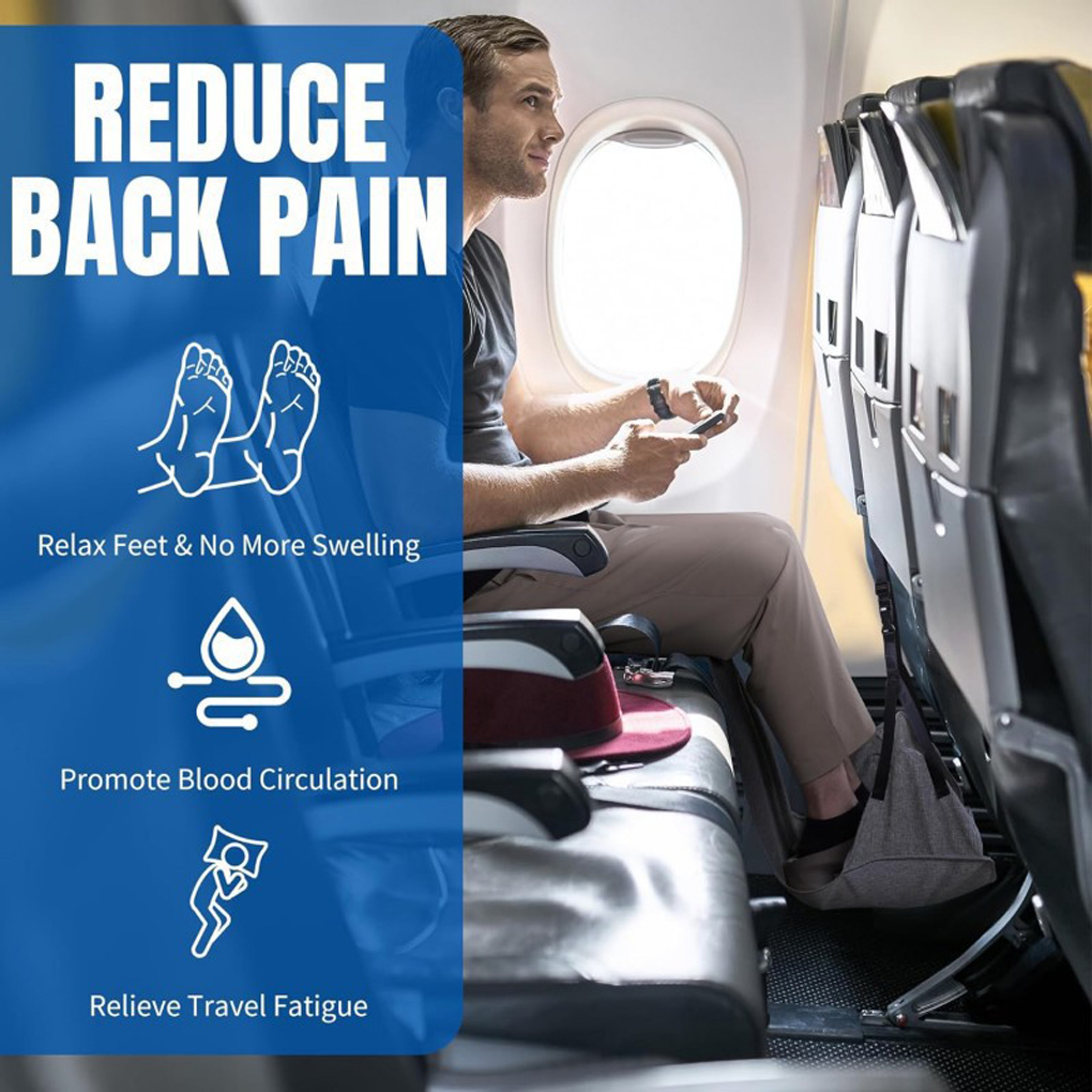 Foot Hammock For Flight Plane Foot Hammock Travel Leg Rest 2