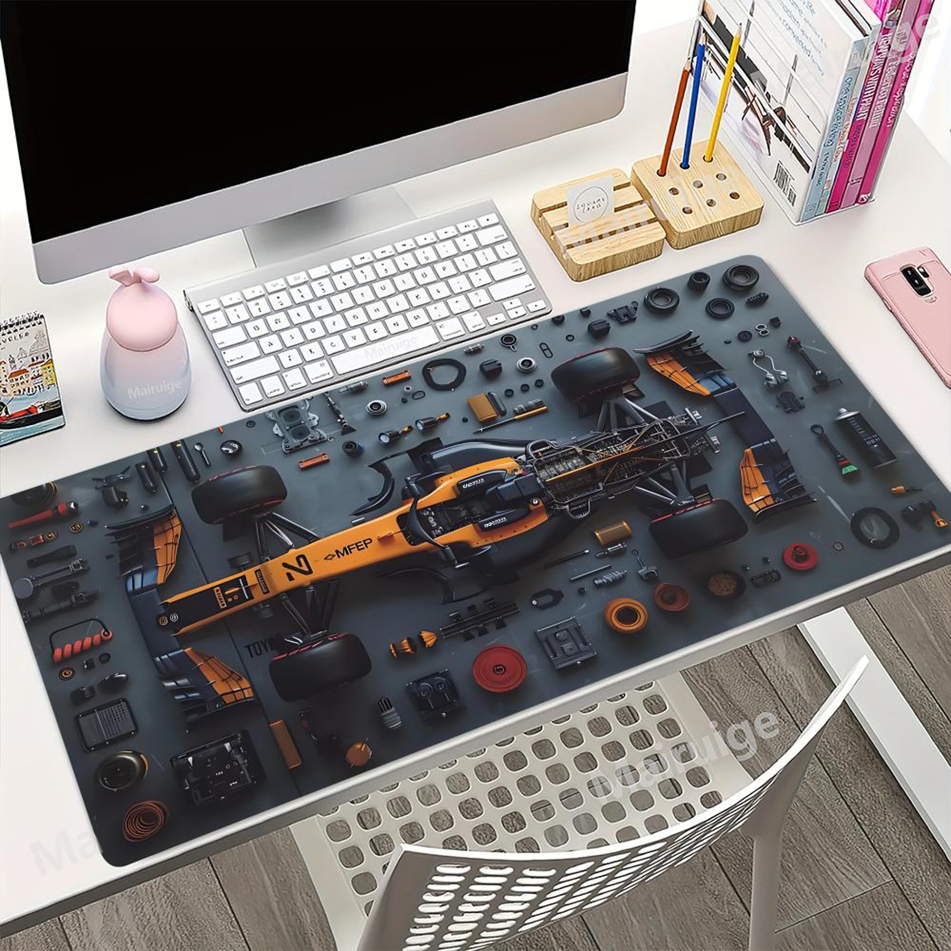 Racing Parts Mouse Pad, Computer Keyboard Pad, Soft Gamer Desk Mat – view 3