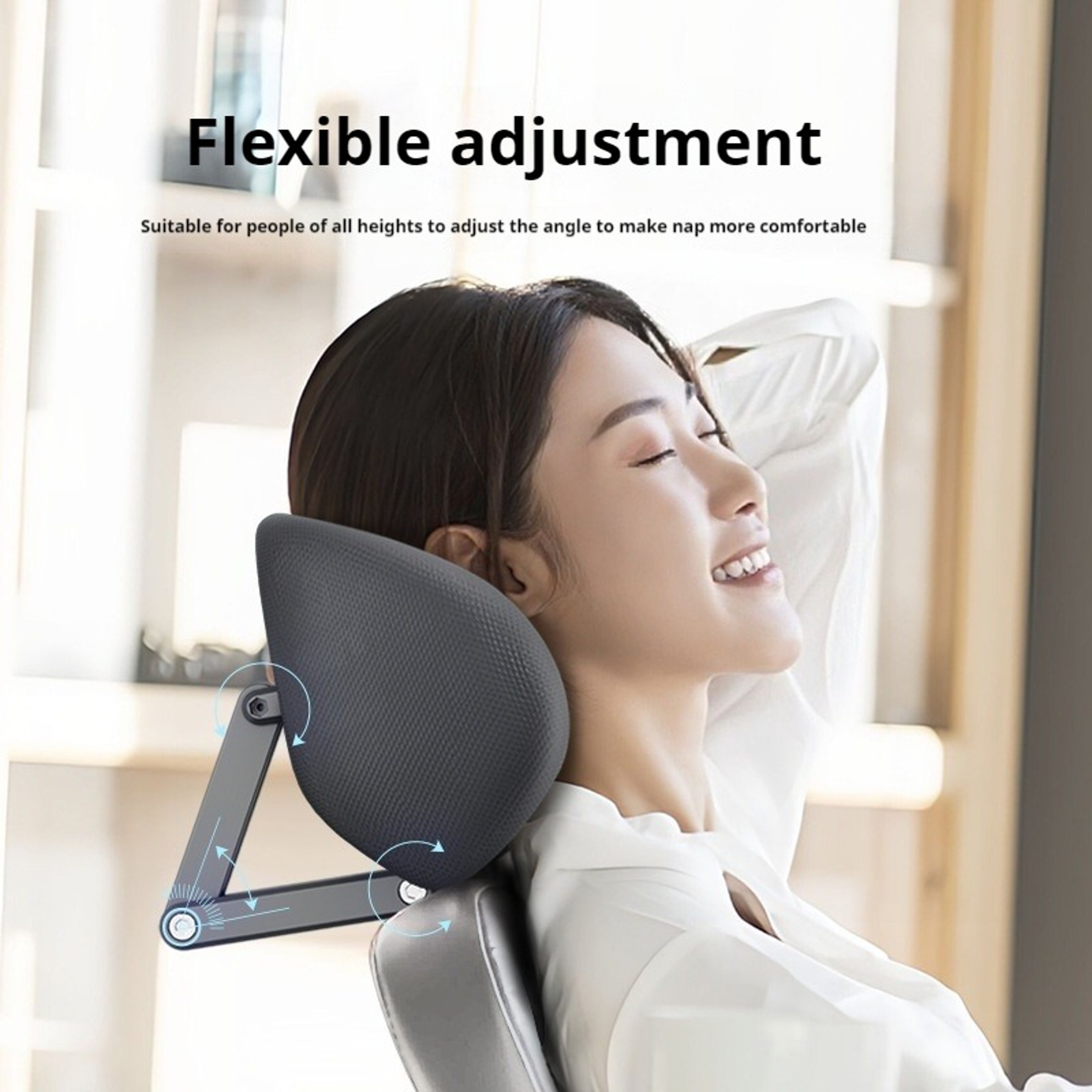 New Office Chair Adjustable Headrest Ergonomically Designed Pillow Waist Protection Cushion Retract 2