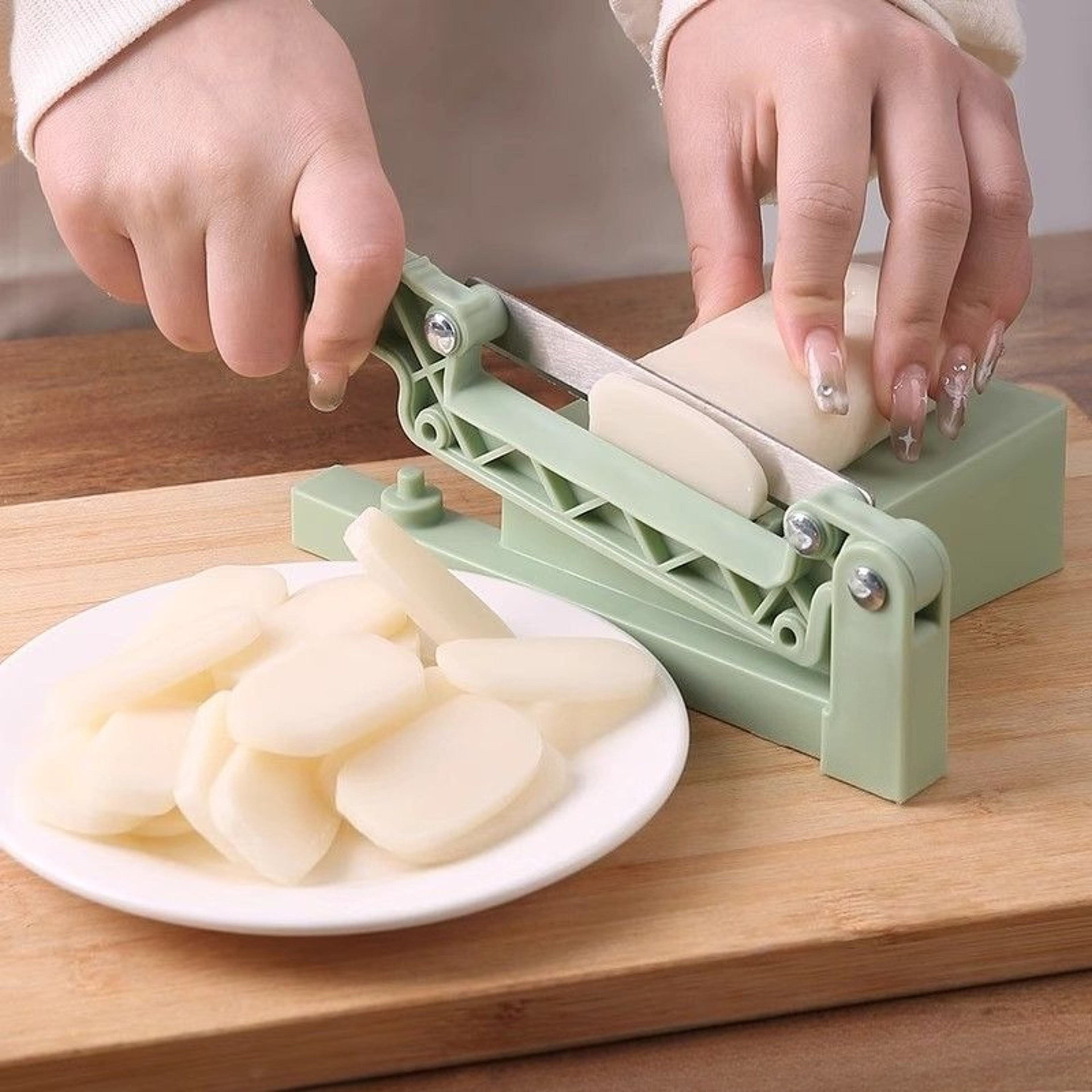 Stainless Steel Rice Cake Slicing Knife, Mini Tool for Cutting Rice Cakes Quickly, Home Dining Table Slicer – view 3