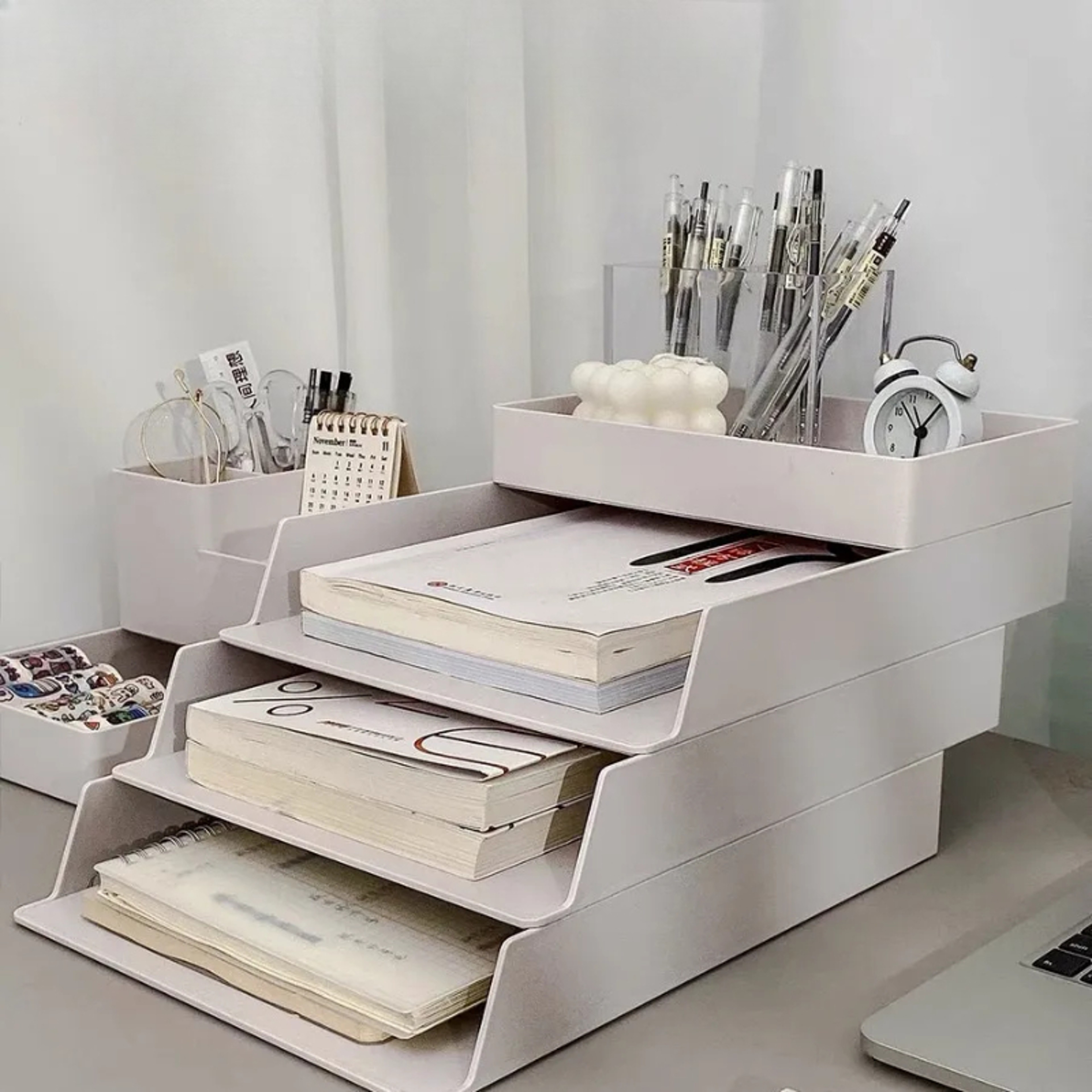 Desktop File Storage Rack Drawer Type Stationery Organizer Multilayer Office Storage Box 2