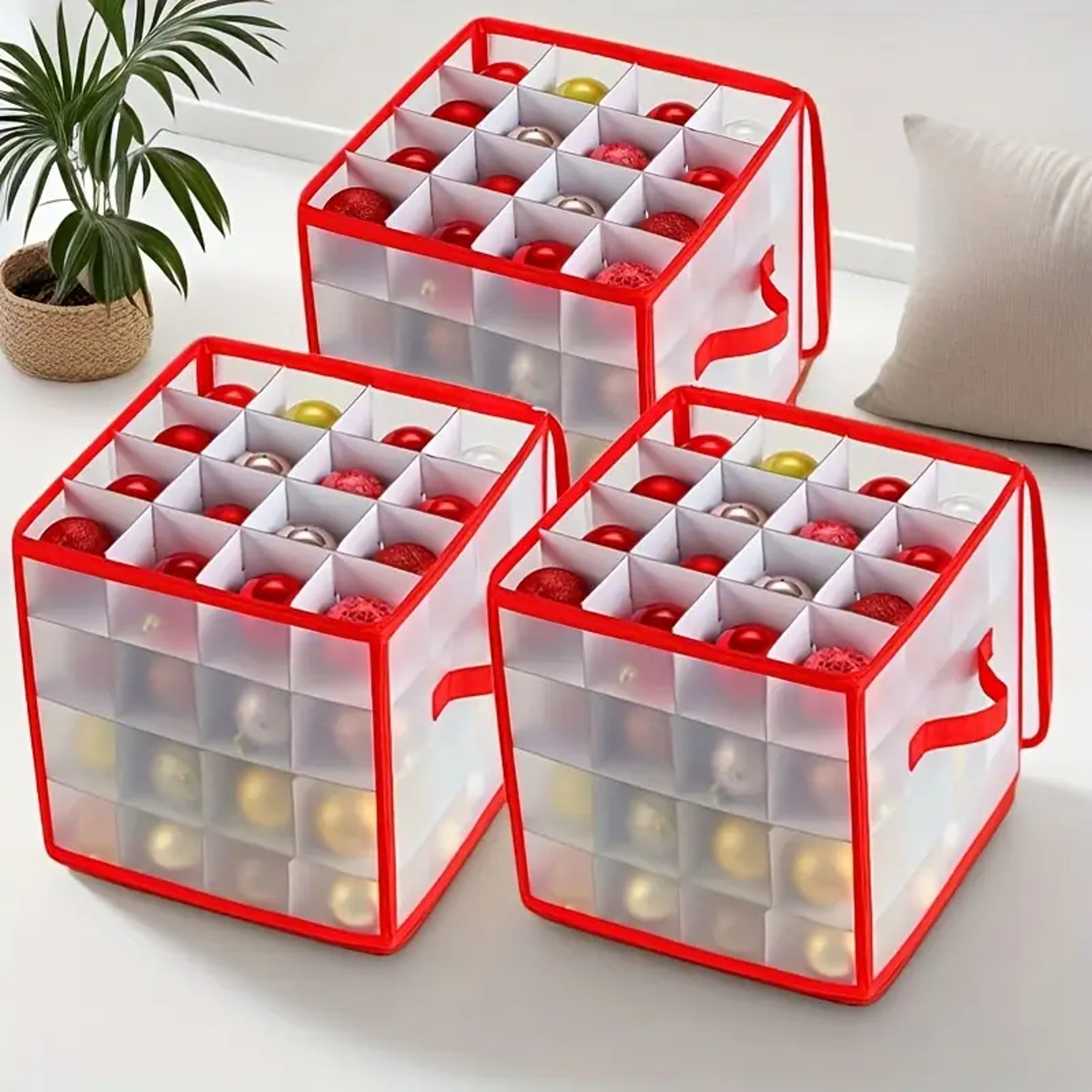 Christmas Ball Storage Box Clear Organizer For Ornaments Multipurpose Festival Decorations Containe 1