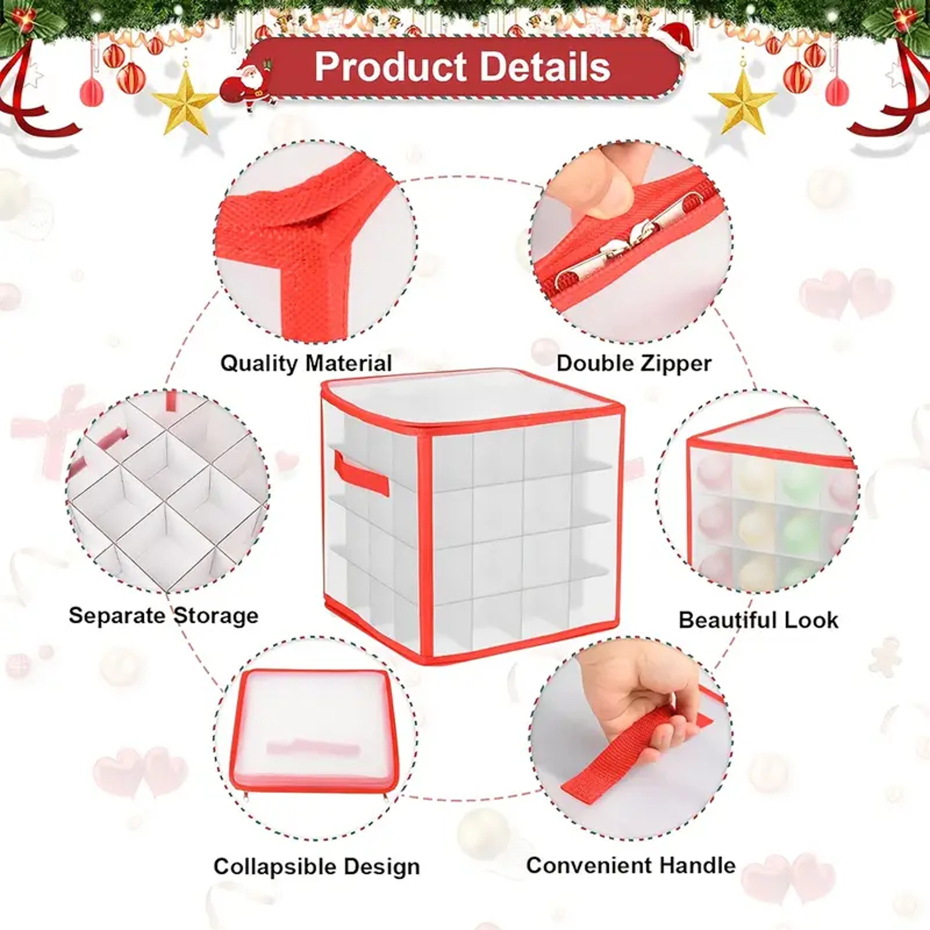 Christmas Ball Storage Box Clear Organizer For Ornaments Multipurpose Festival Decorations Containe 3