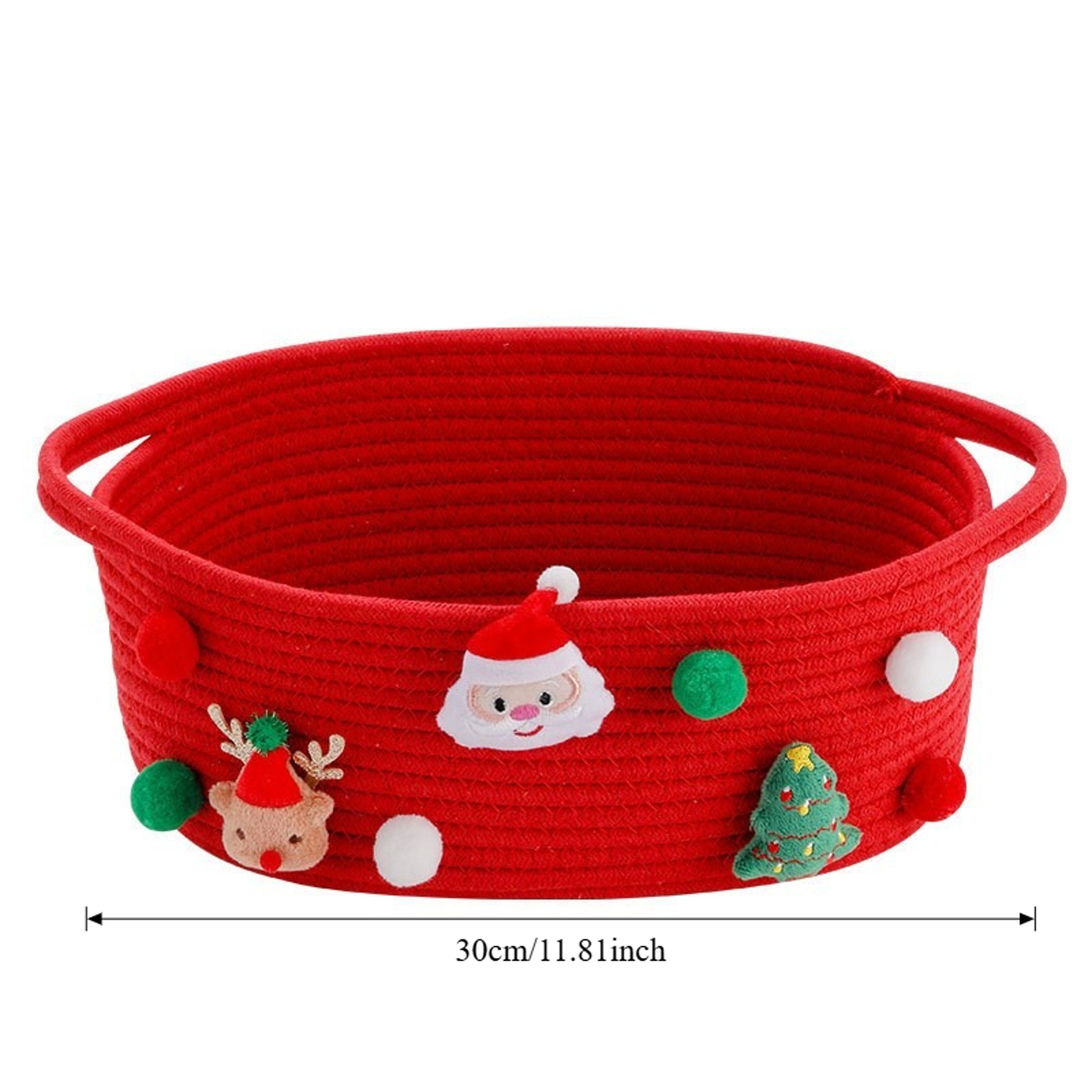 Christmas Gift Basket Red OpenTop Storage Basket For Tree Decorations Presents Candy Decorative Hol 8