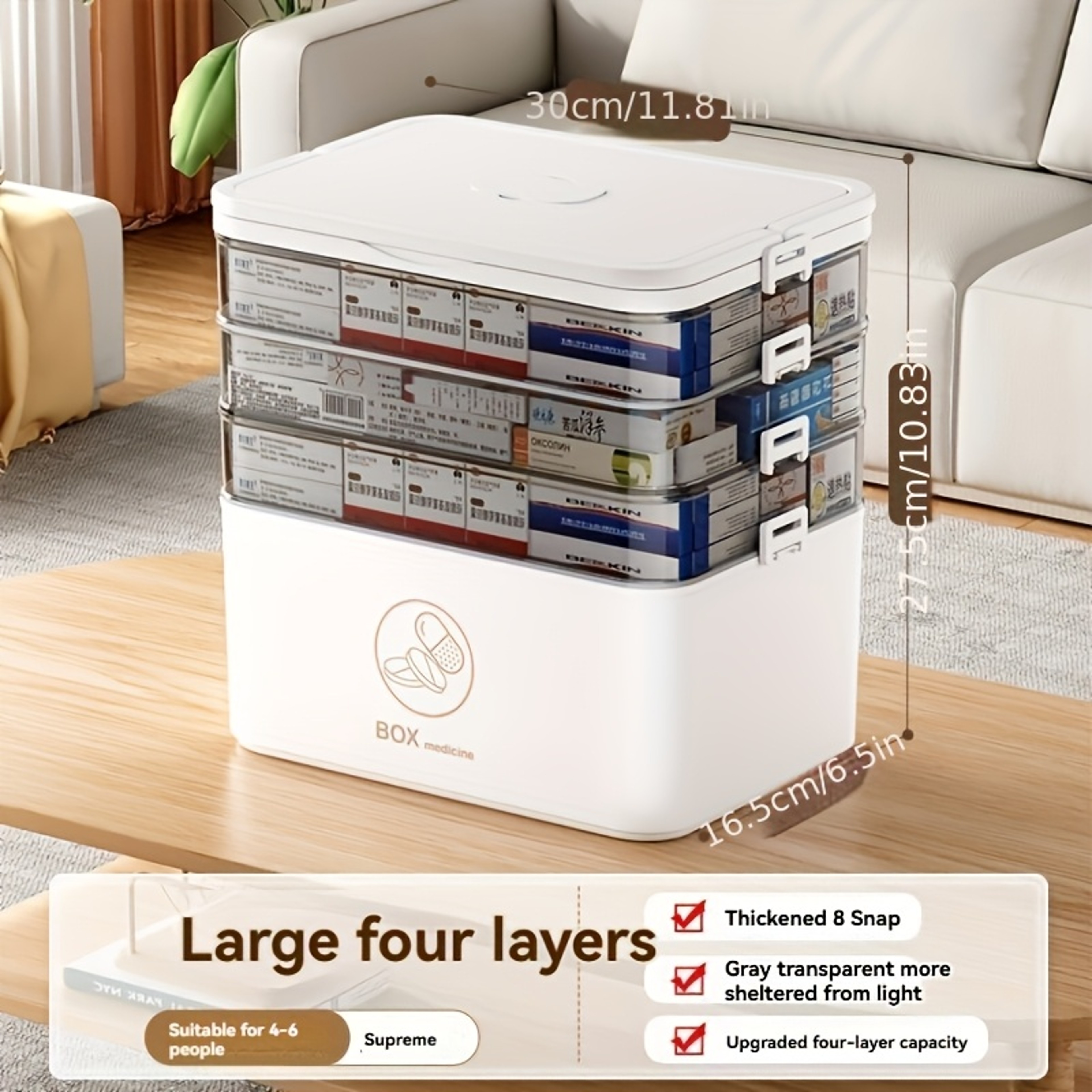 Portable Medicine Box Large Capacity Home First Aid Kit MultiLayer Drug Storage Case 7