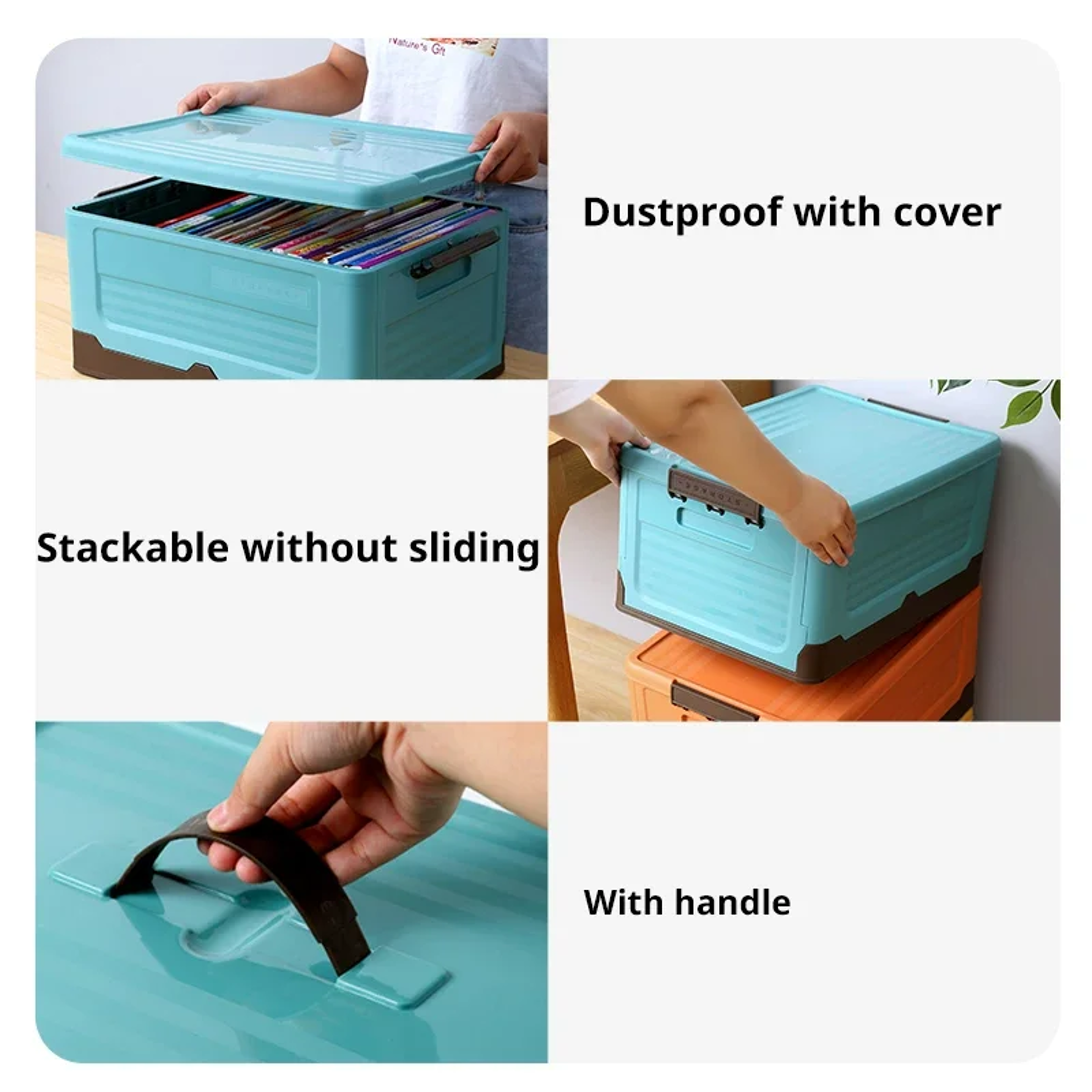 Folding Storage Box MultiFunction Foldable Organizer Plastic Sundries Storage Supplies Container Ea 1