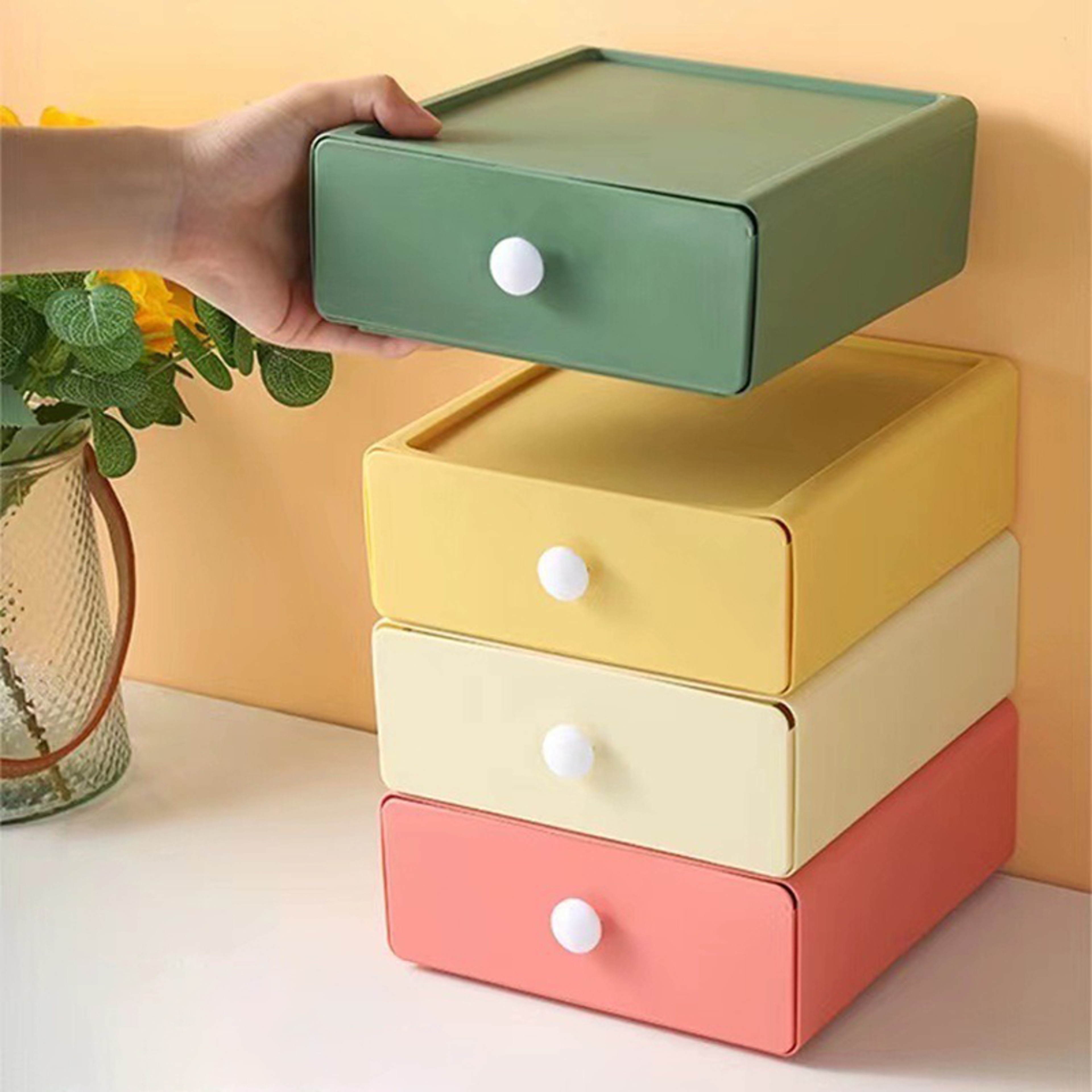 Single Desk Drawer Storage Box Desktop Stacked Storage Box Suitable For Desk Stationery Sundry Stor 0