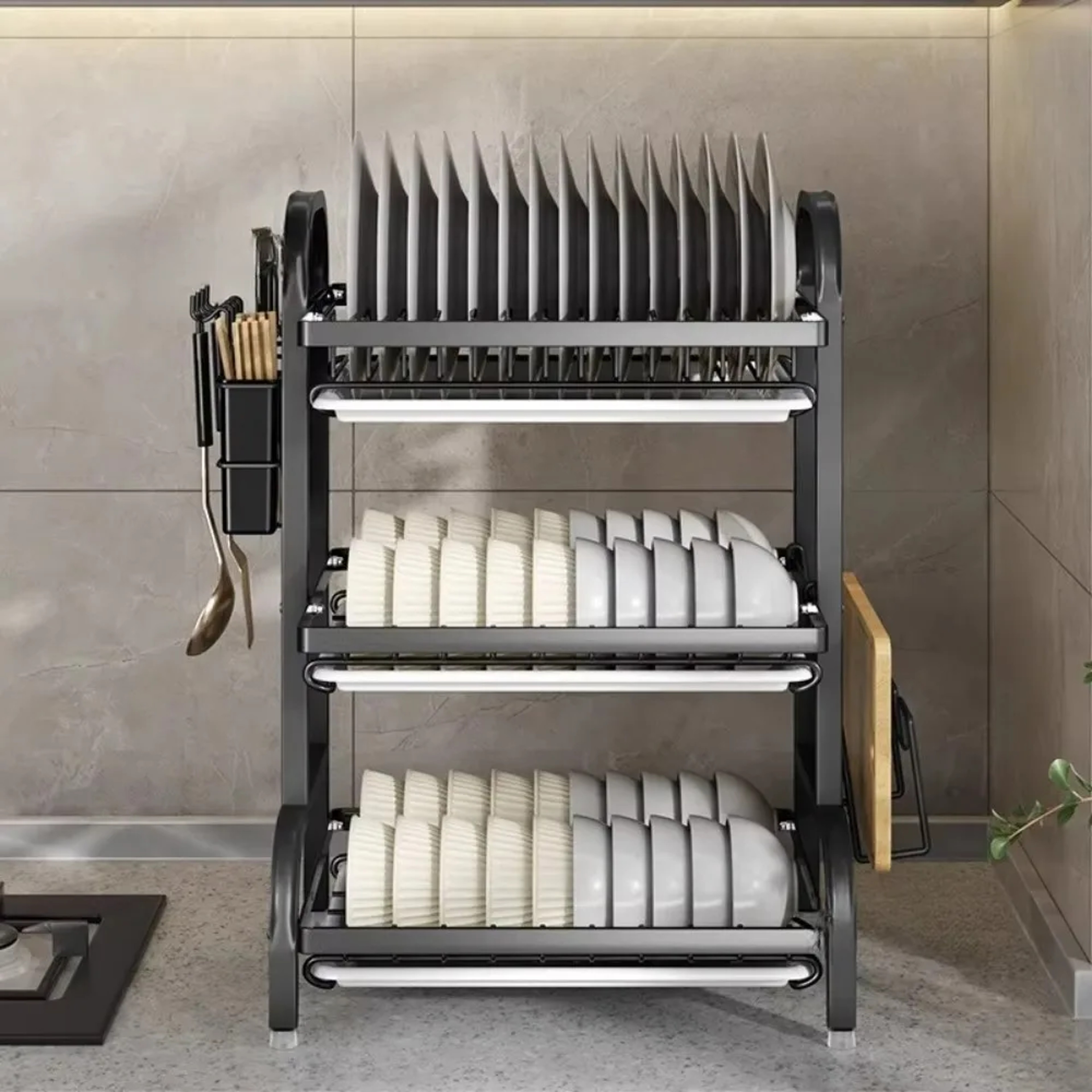 Kitchen Dish Rack Multi Functional Storage Drain Racks Portable Tableware Organizer MultiLayer Hous 1