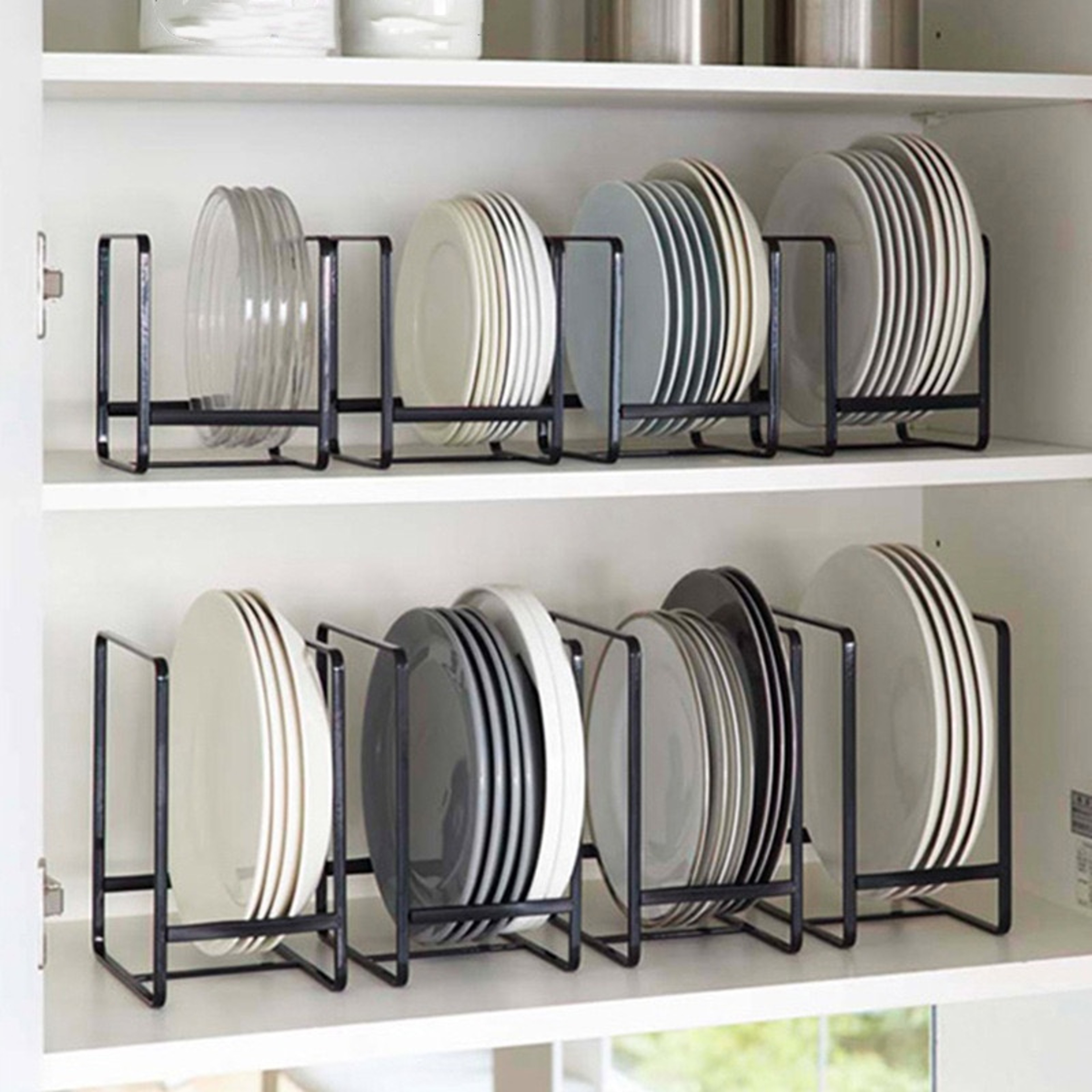 Kitchen Rack Dish Storage Rack, Cabinet Dish Rack, Dinner Plate Drain Rack, Counter top Plate Iron Stand – view 1