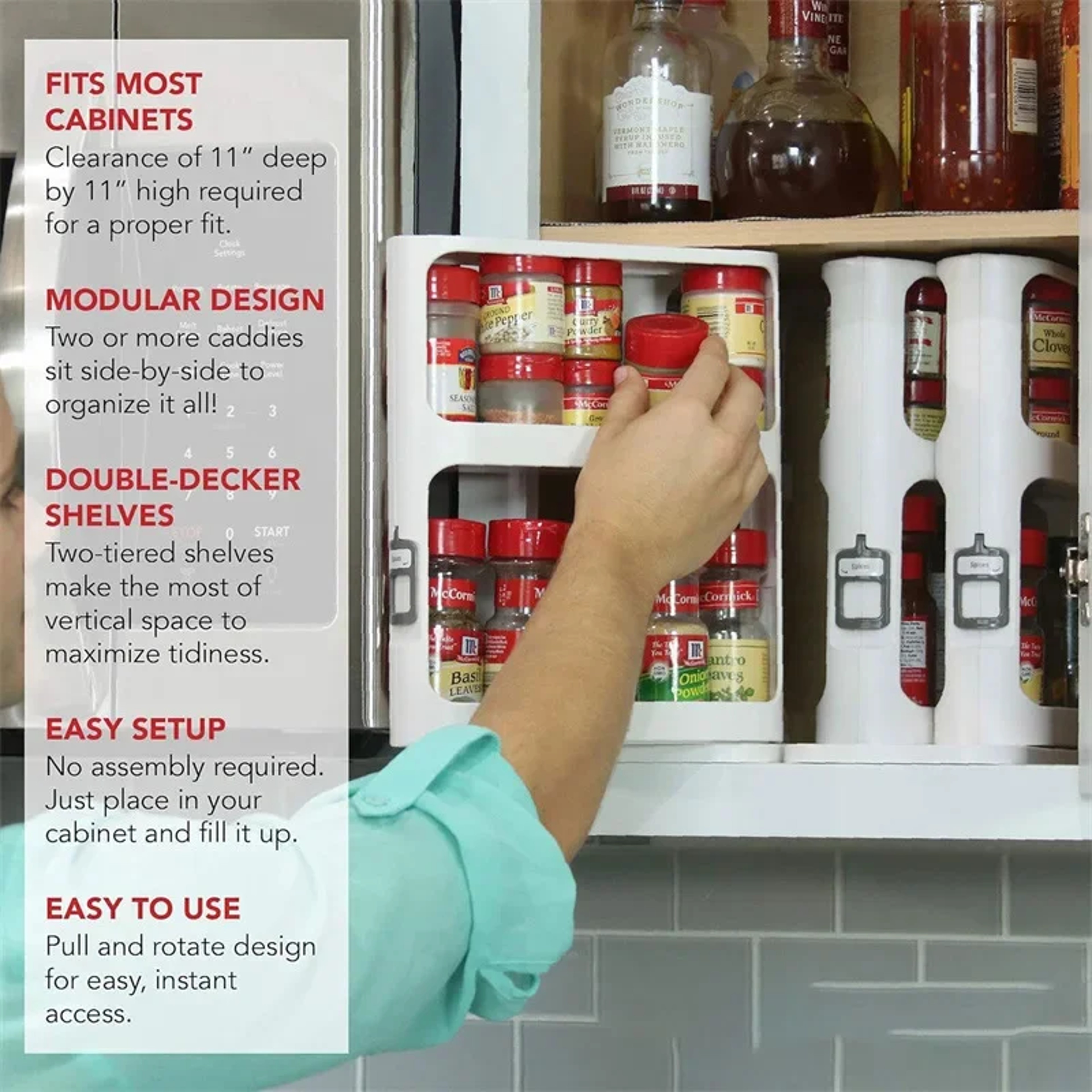 Multilayer Storage Rotating Rack Pullout Rotating Spice Rack Food Storage Rack Cabinet Spice Rack O 2