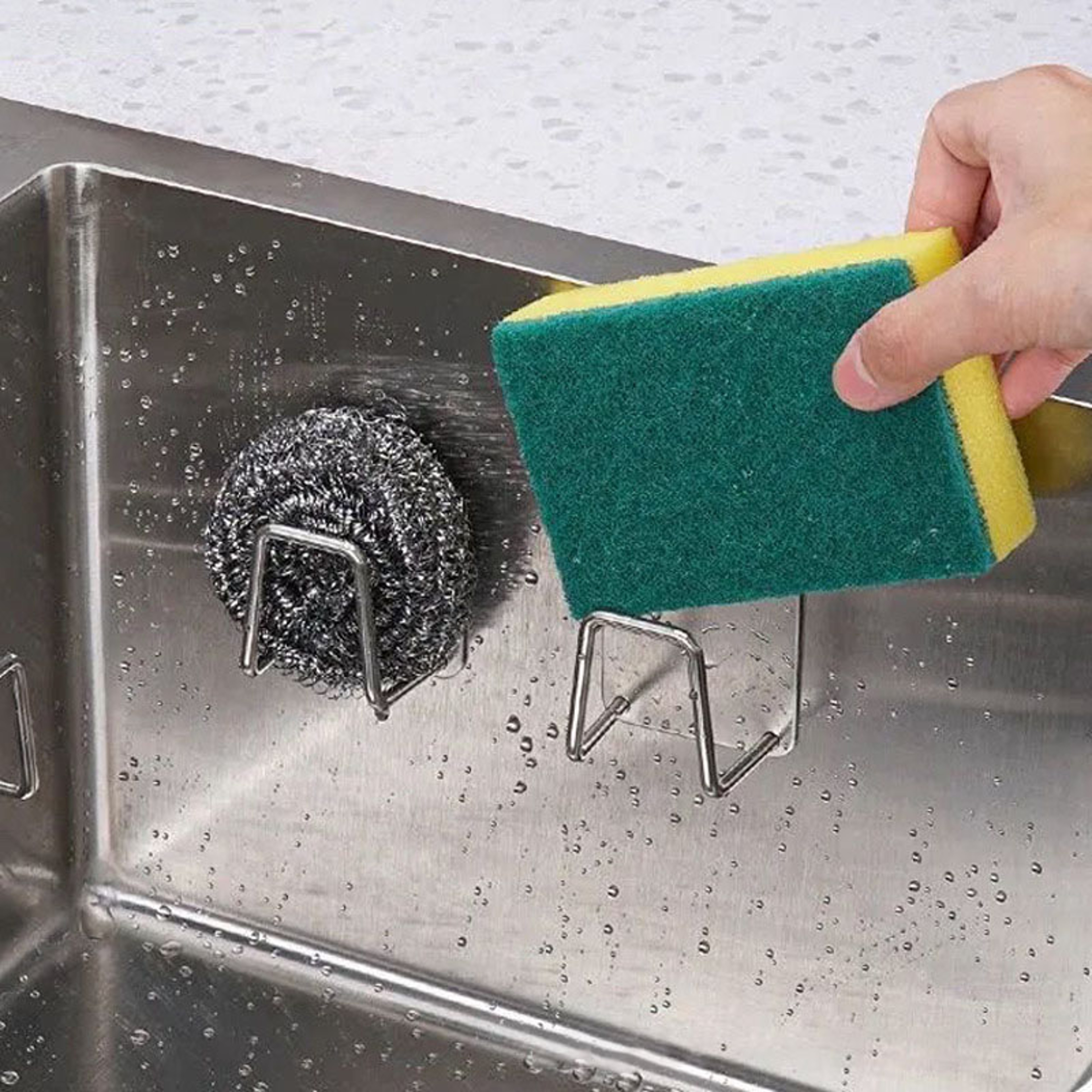 NonPerforated WallMounted Kitchen Shelves Cutting Board Storage Racks Pot Lid Racks Hooks Sink Drai 2