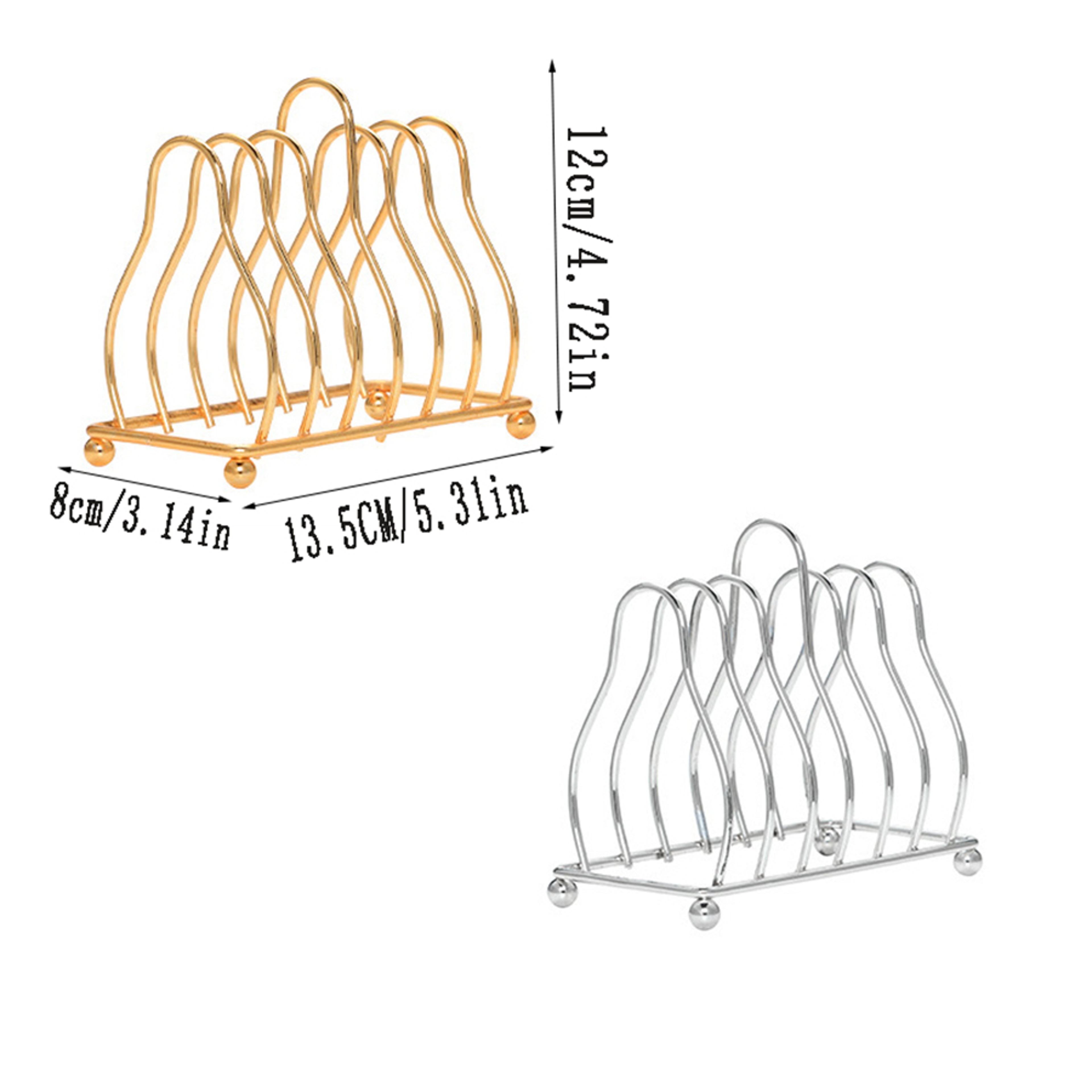 Kitchen Iron Small Dish Rack, Household Gold and Silver Triangular Shelves, Cupboard Dish Storage Draining Shelf – view 4
