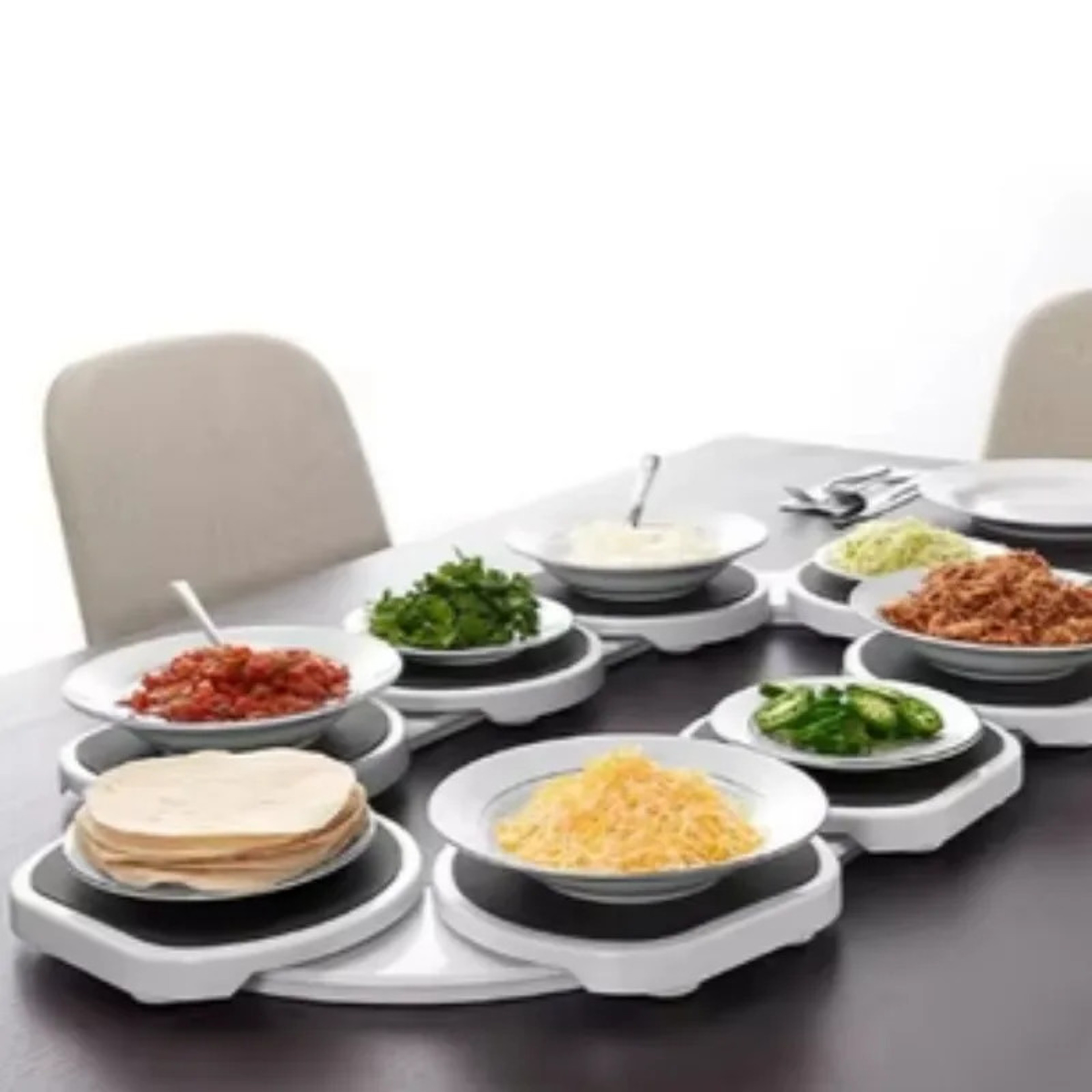 Dining Table Rotating Food Tray Foldable Space Saving Dish For Outdoor Family Picnic Easy Assemble  4