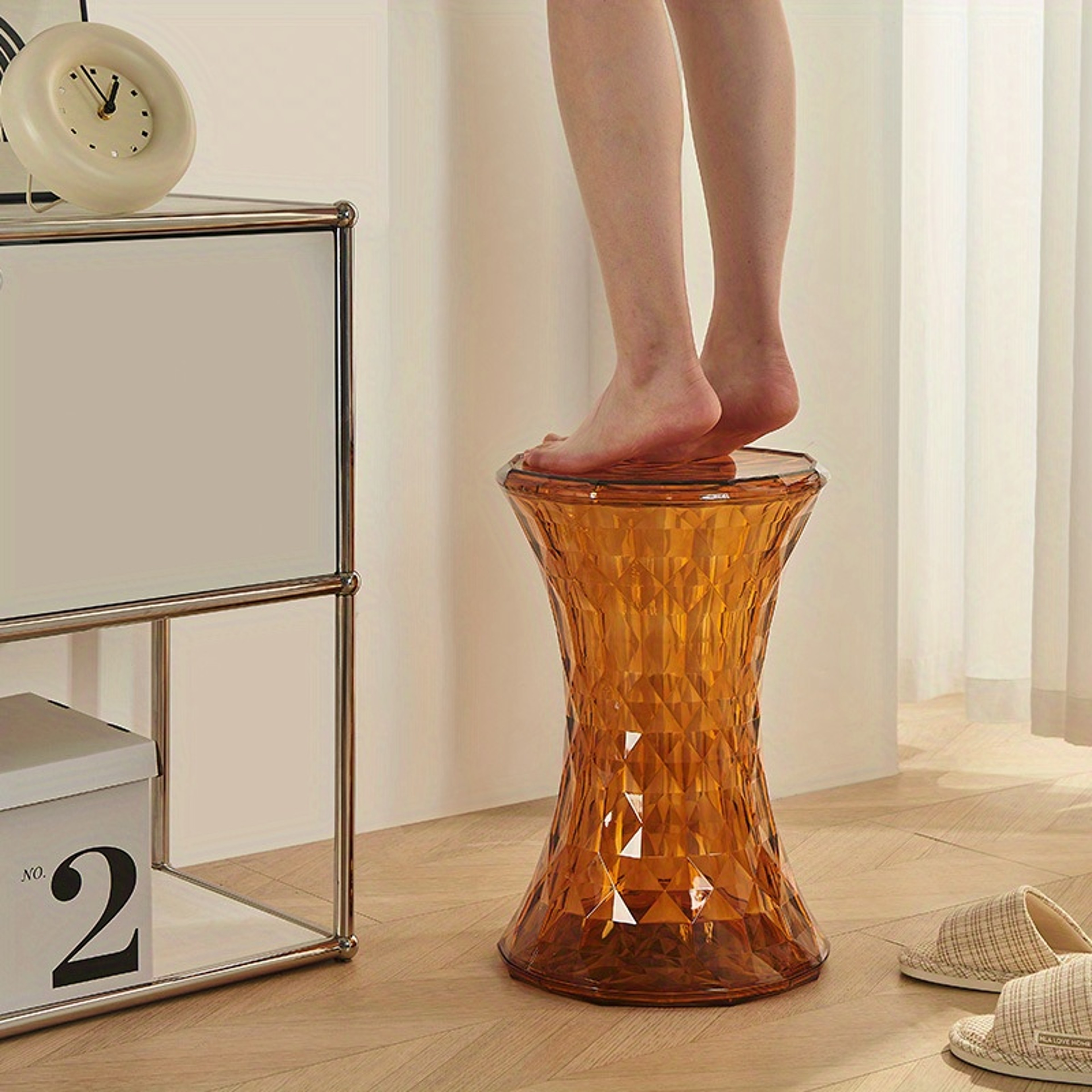 Storage Stool, Luxurious Acrylic Transparent Stool, Multi-purpose Bathroom Stool & Living Room Stool, Modern Decorative – view 1