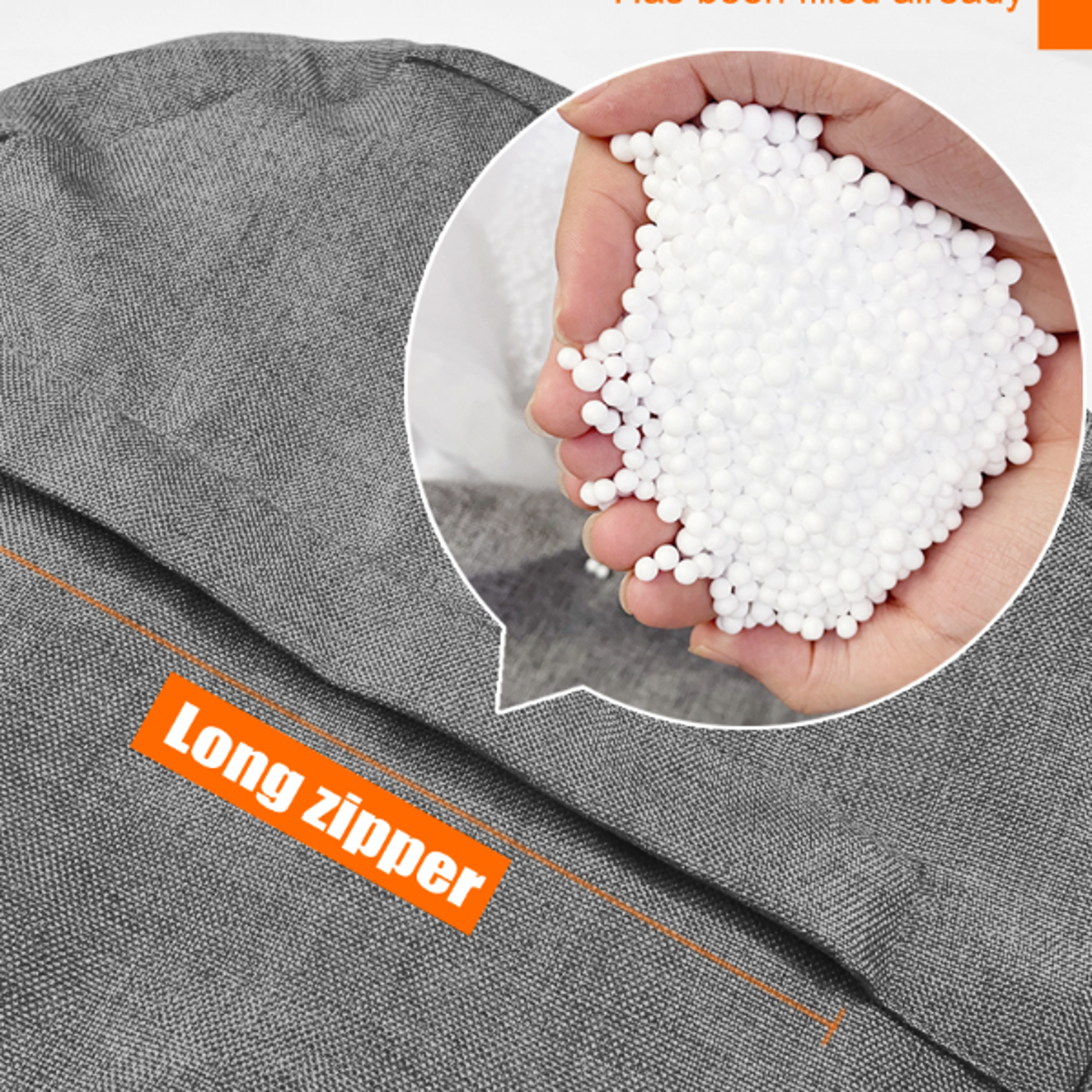 Round Stool Linen Bean Bag Ottoman Filling Beanbag Pouf Footstool Tatami Futon Puff for Living R