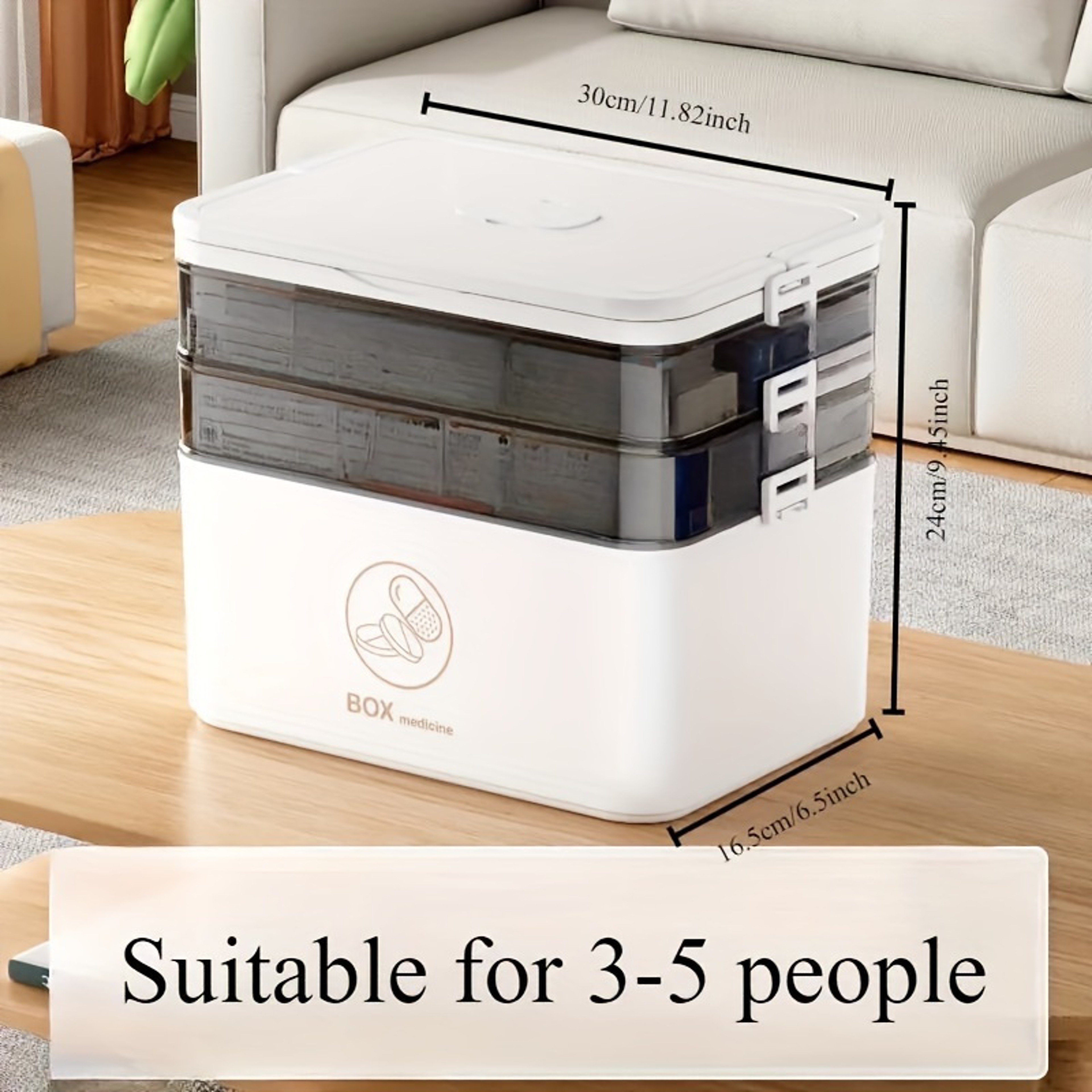 Medicine Cabinets Medicine Organizer For Family Emergency Compact Storage Box LeakResistant Design  1