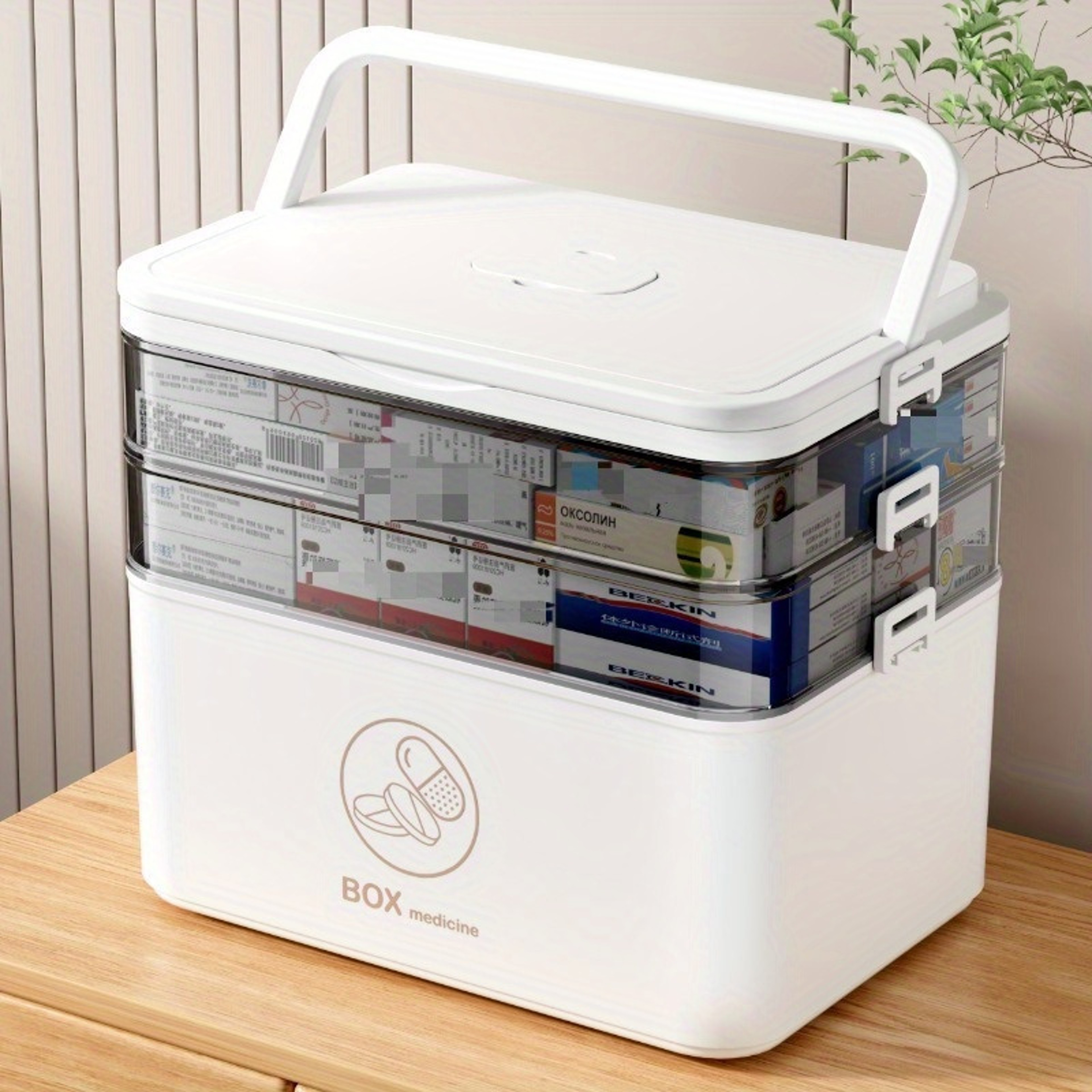 Medicine Cabinets Medicine Organizer For Family Emergency Compact Storage Box LeakResistant Design  5