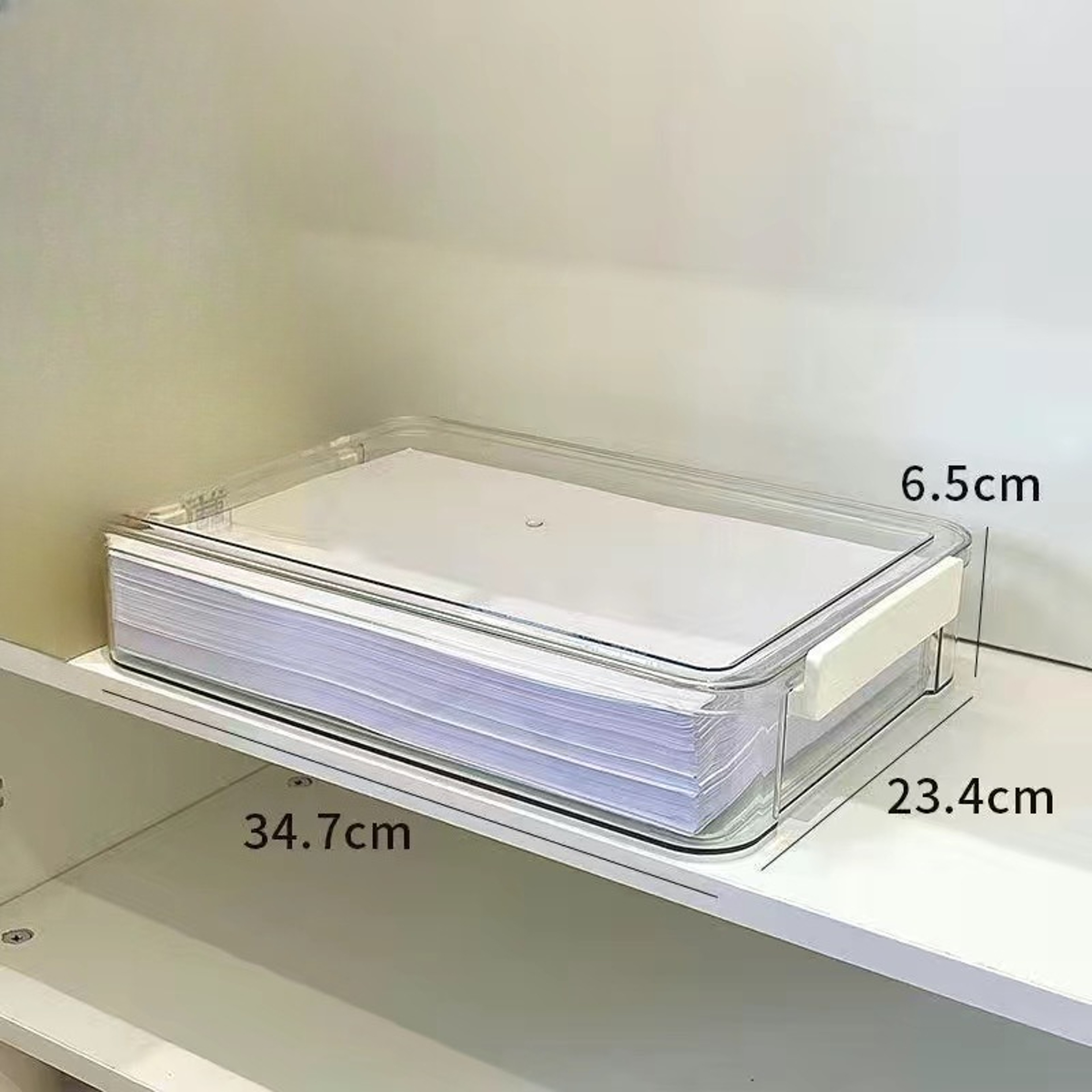 Acrylic Transparent Desktop Paper Storage Box Document Organizer Dust Proof Card Holder Case For Ho 4