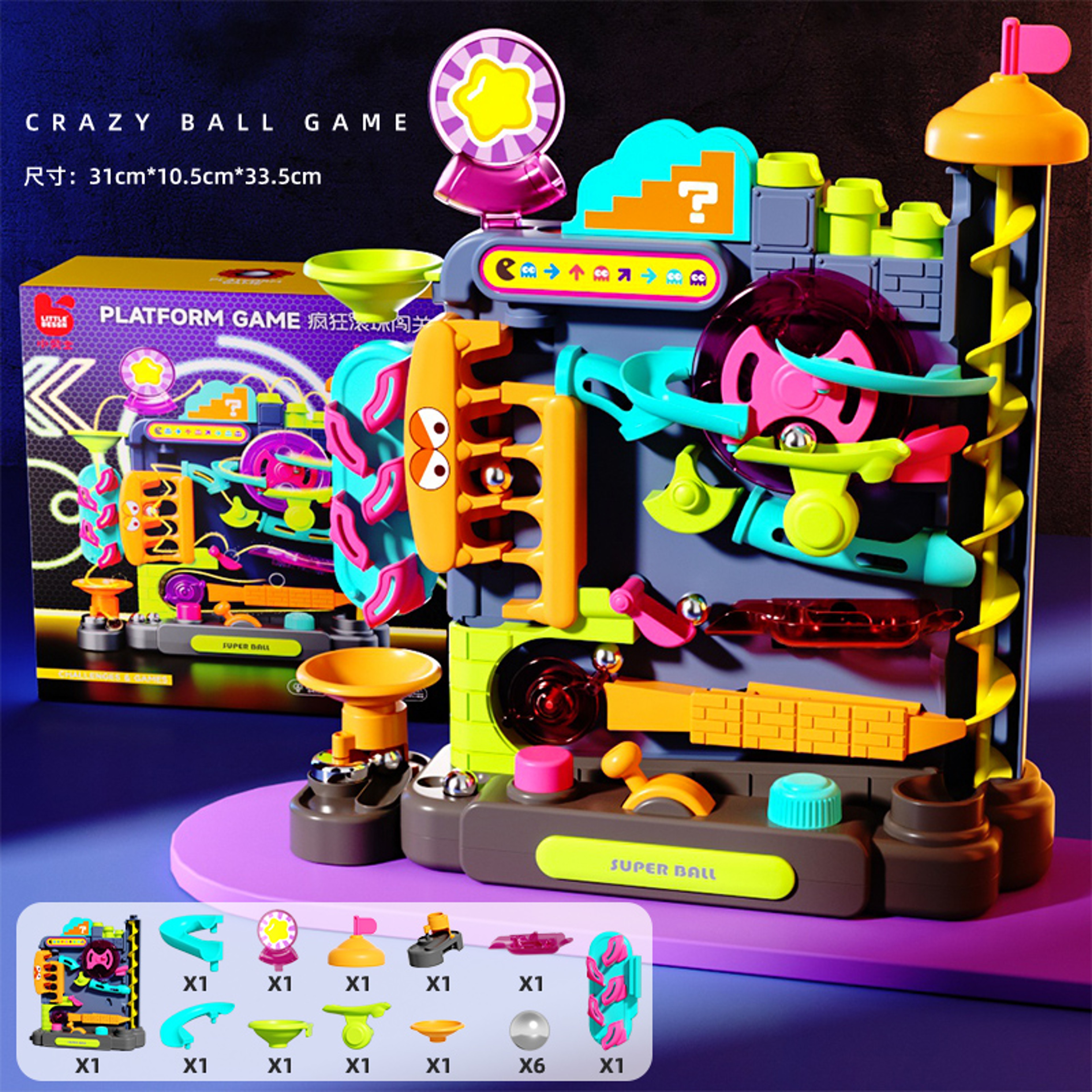 Educational Montessori Toy Multi-Layer Track Adventure Game Rail Rolling Ball Model Interactive Brain for Children Kids – view 8