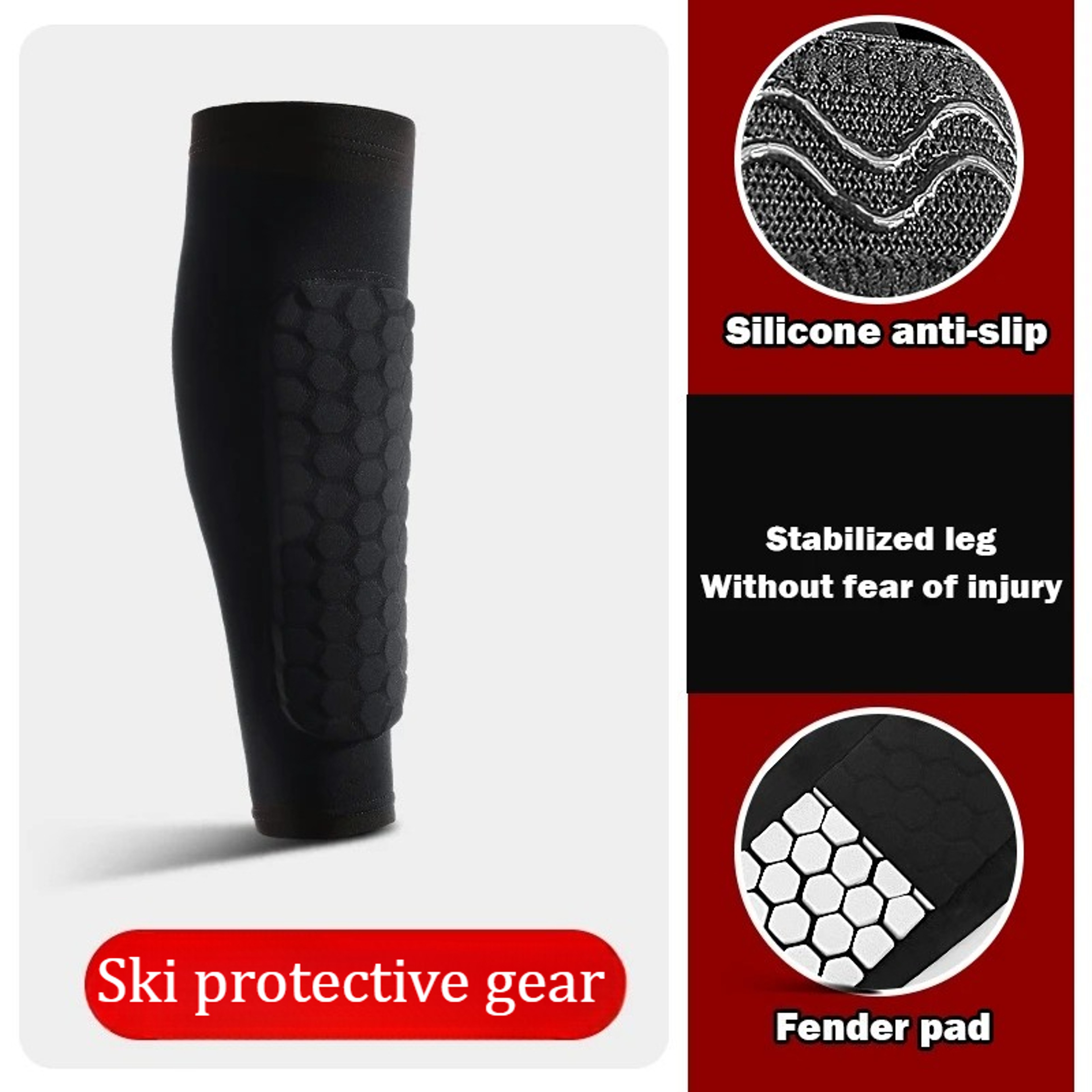 Guard Sleeves Pair Padded AntiShin Bang Relief ImpactAbsorbing Calf Protector For Skiing  Snowboard 3