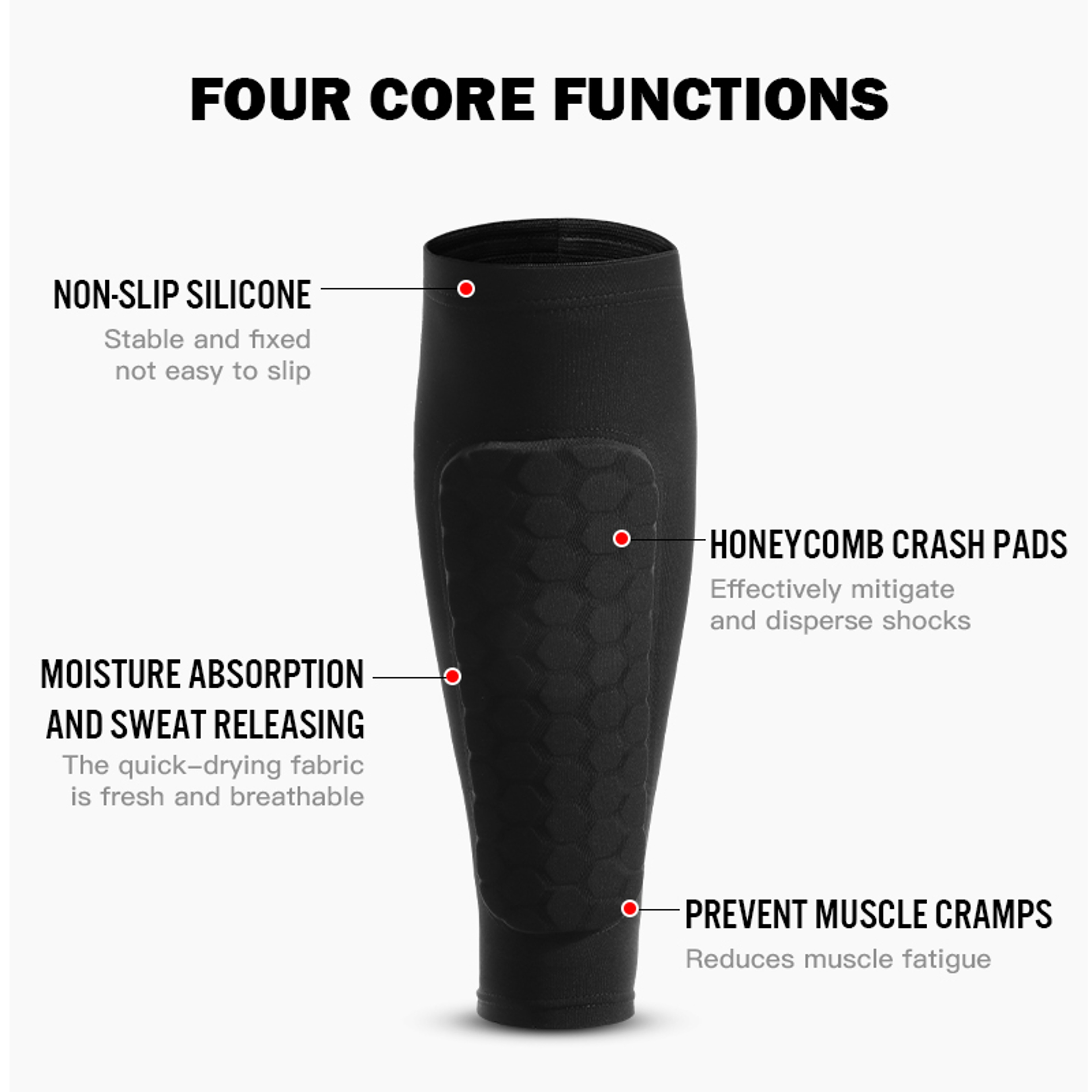 Guard Sleeves Pair Padded AntiShin Bang Relief ImpactAbsorbing Calf Protector For Skiing  Snowboard 5