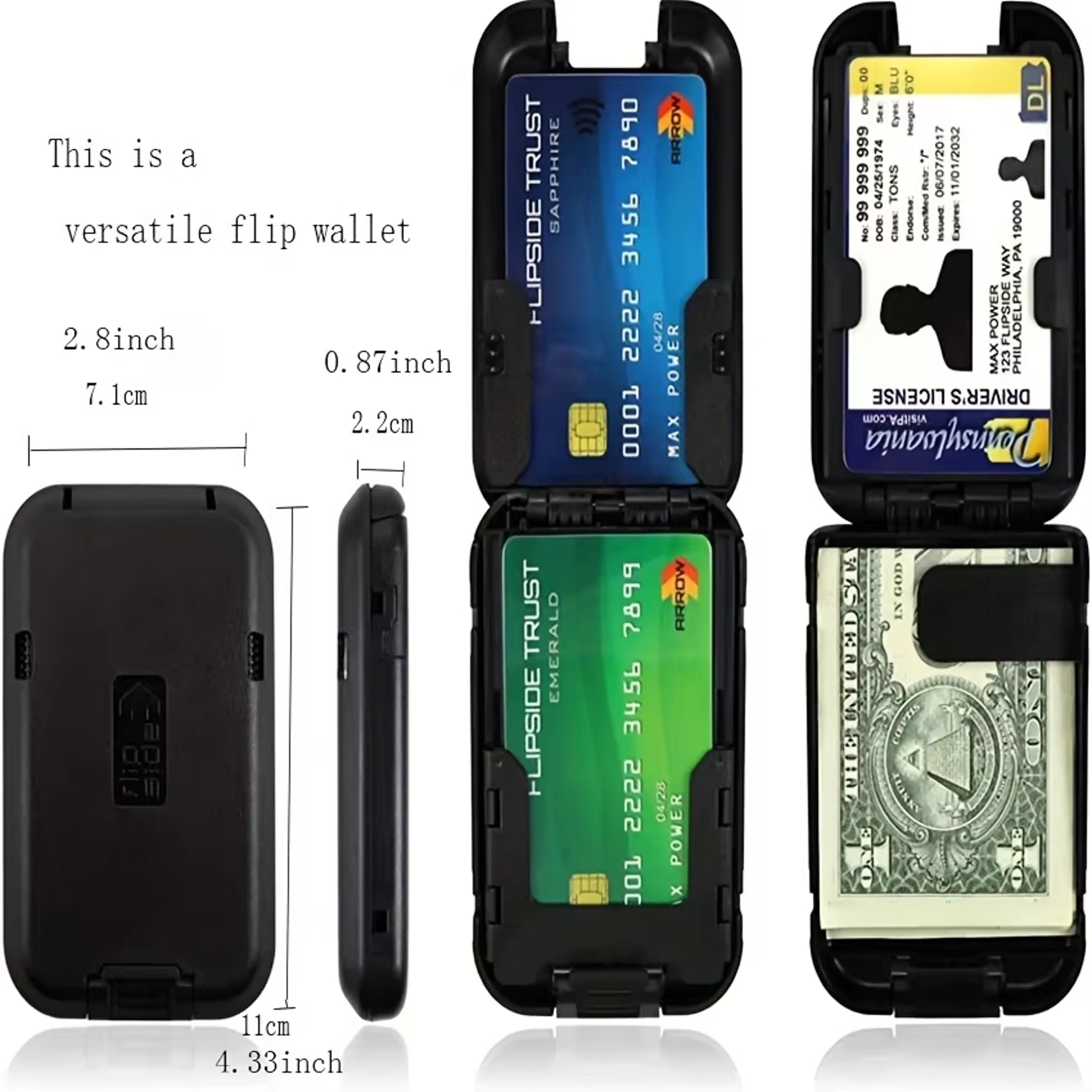 Slim Wallet for Men, Blocking Wallet with Removable Money Clip, Crush Resistant Metal Wallet, Secure Card Holder – view 4