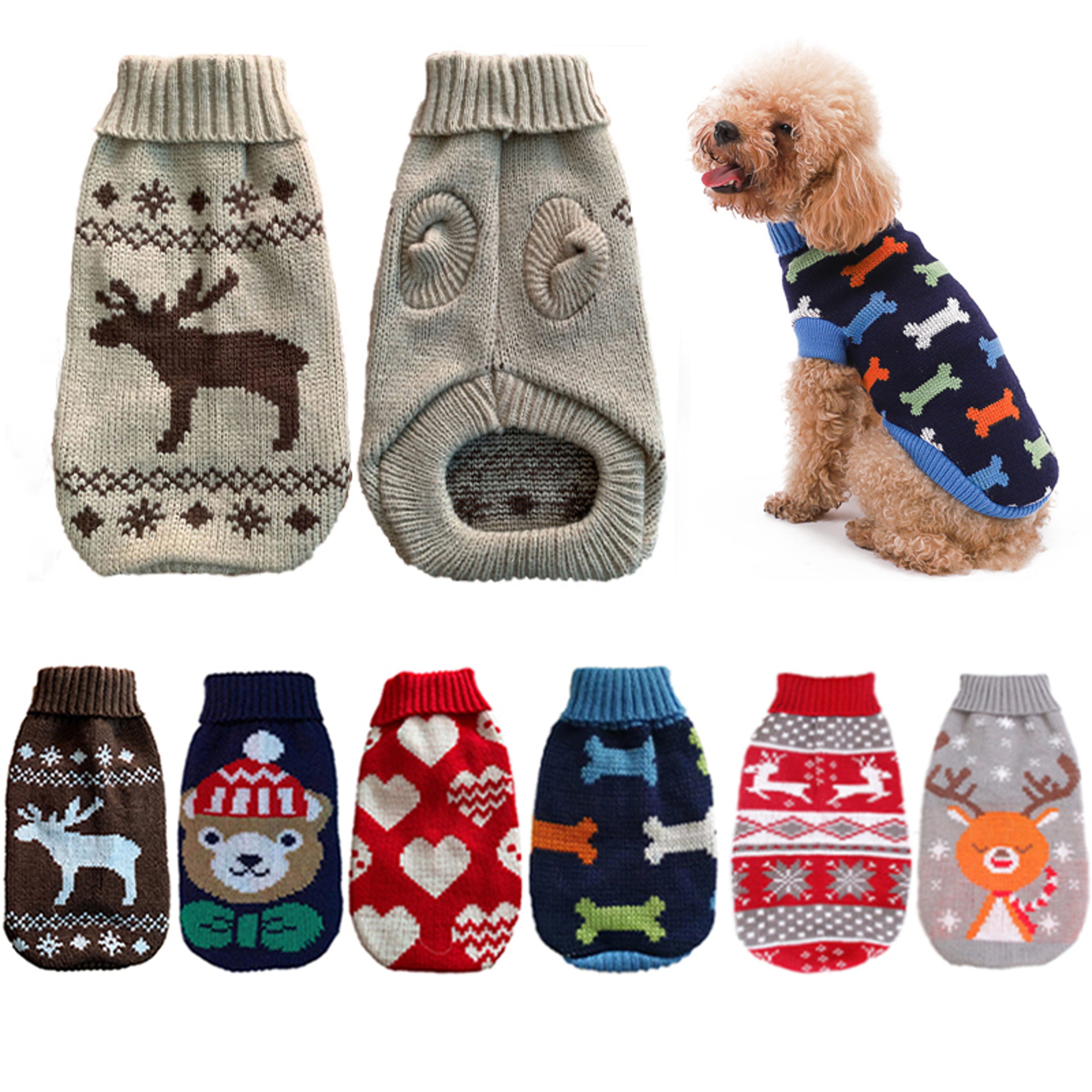 Warm Pet Dog Sweater Winter Dog Clothes For Small Medium Dogs Knitted Puppy Cat Coat For Chihuahua  0