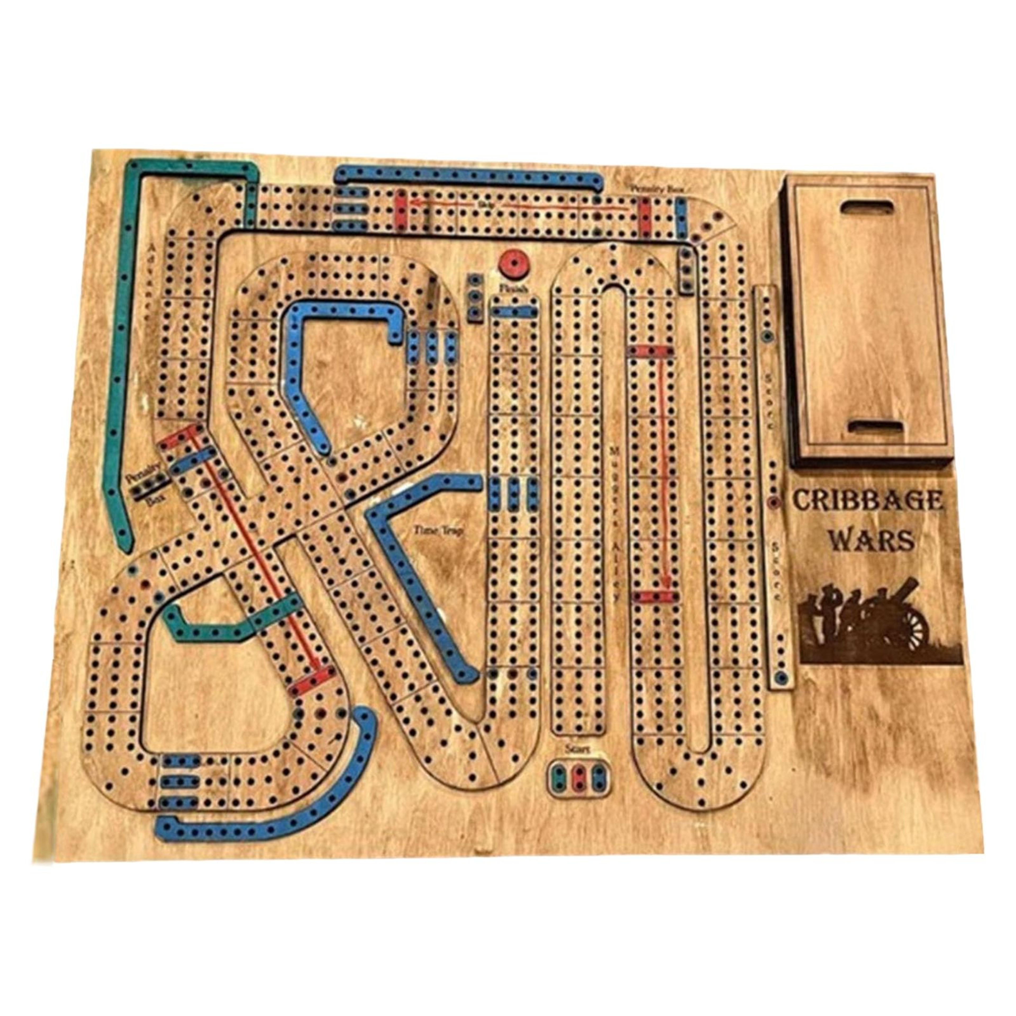 Wood Ornament Traditional Cribbage Board Game Set Classic Wooden Design For Adults  Kids 0