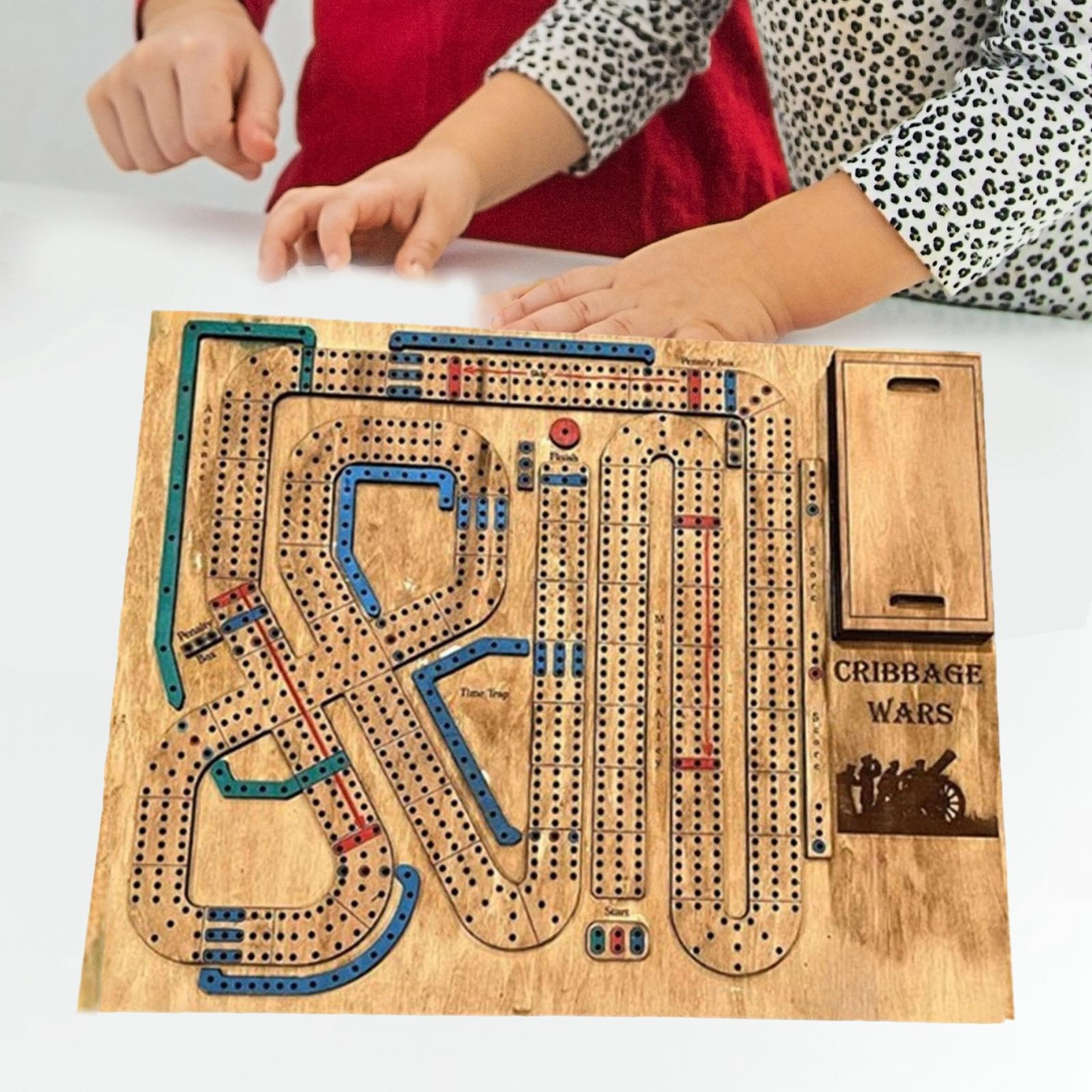 Wood Ornament Traditional Cribbage Board Game Set Classic Wooden Design For Adults  Kids 1