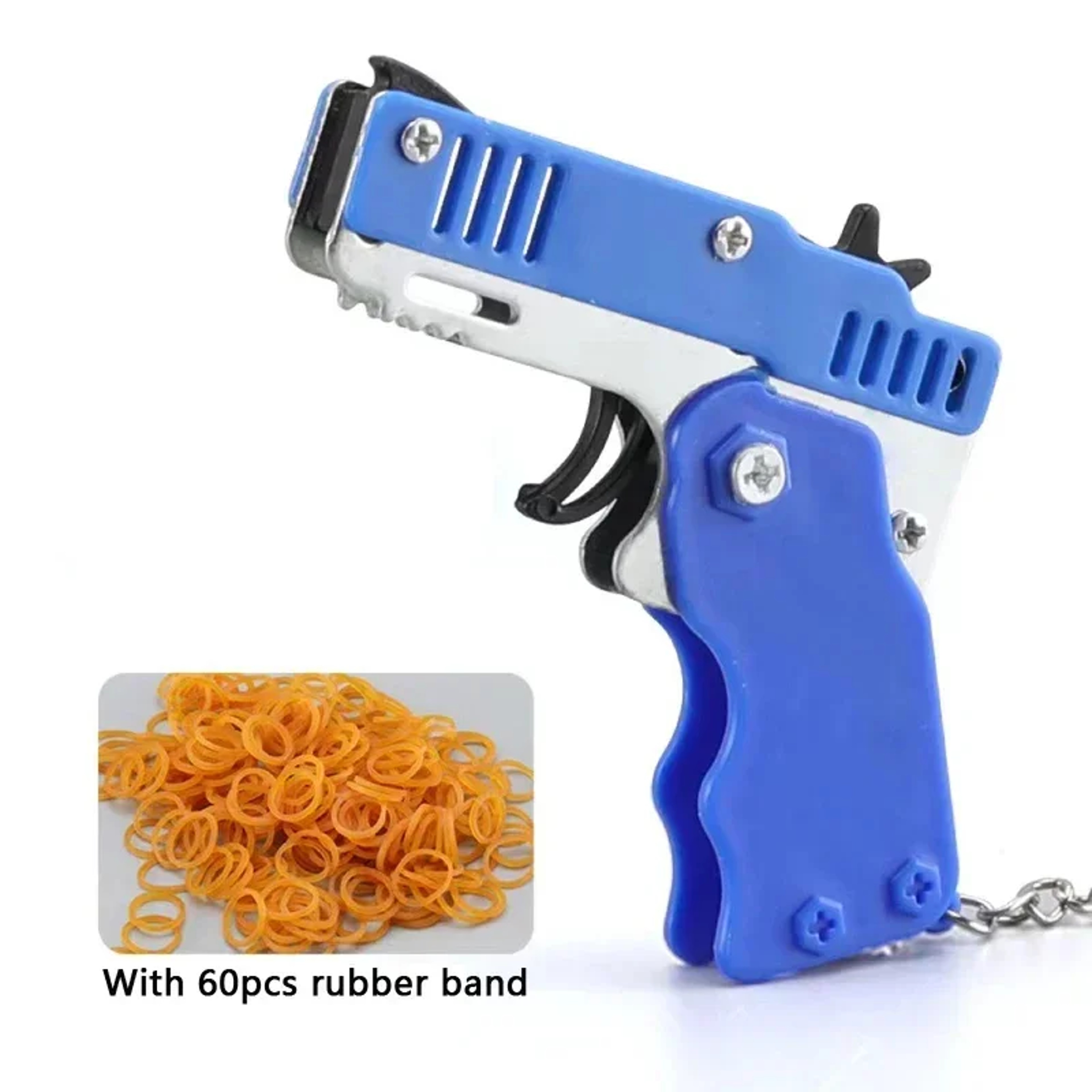 Key Chain Gun Rubber Band Shooter Outdoor Party Toy Gun Children Holiday Gift Boyfriend Gift 7