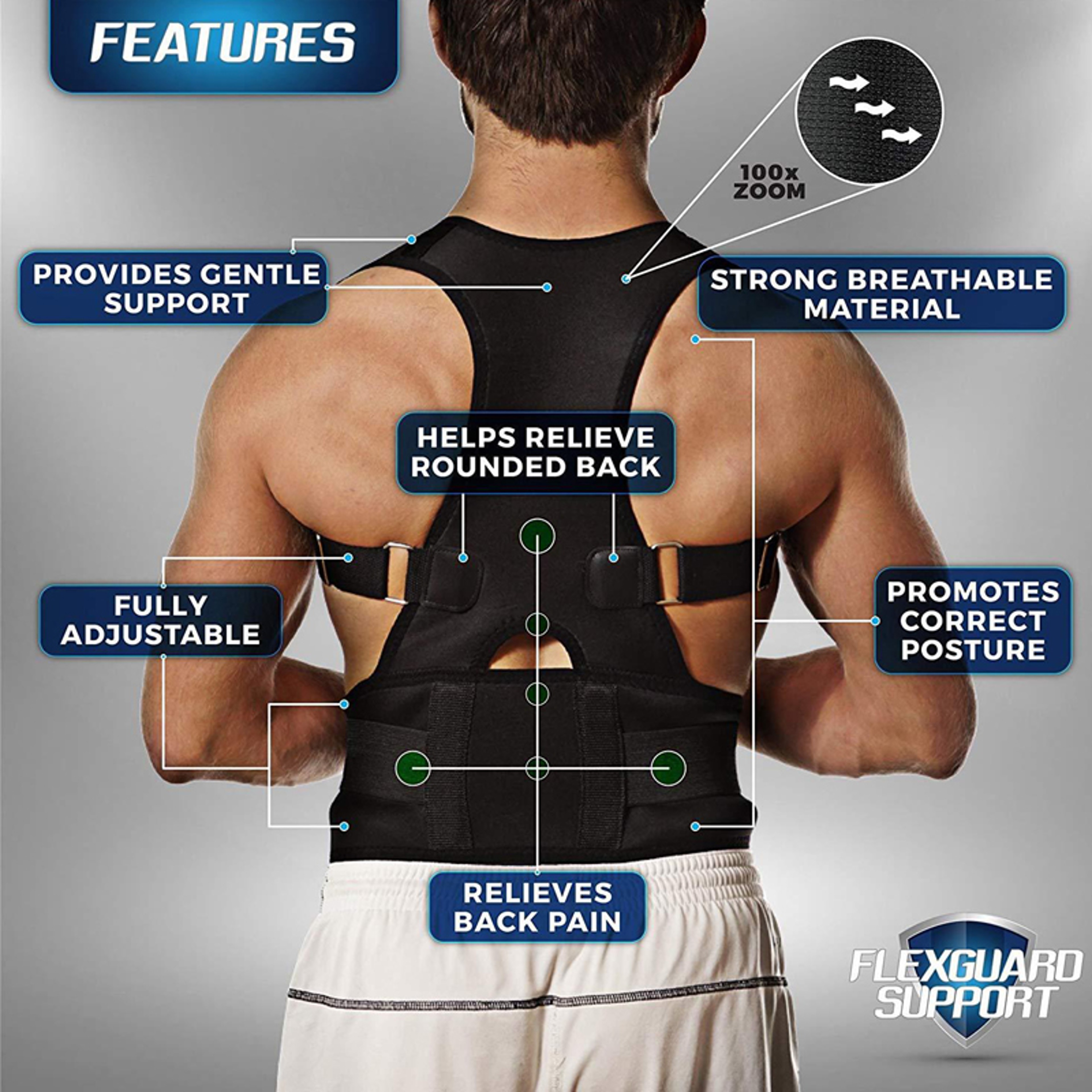Magnetic Therapy Posture Corrector Shoulder Support Belt For Men And Women Posture Corset Braces An