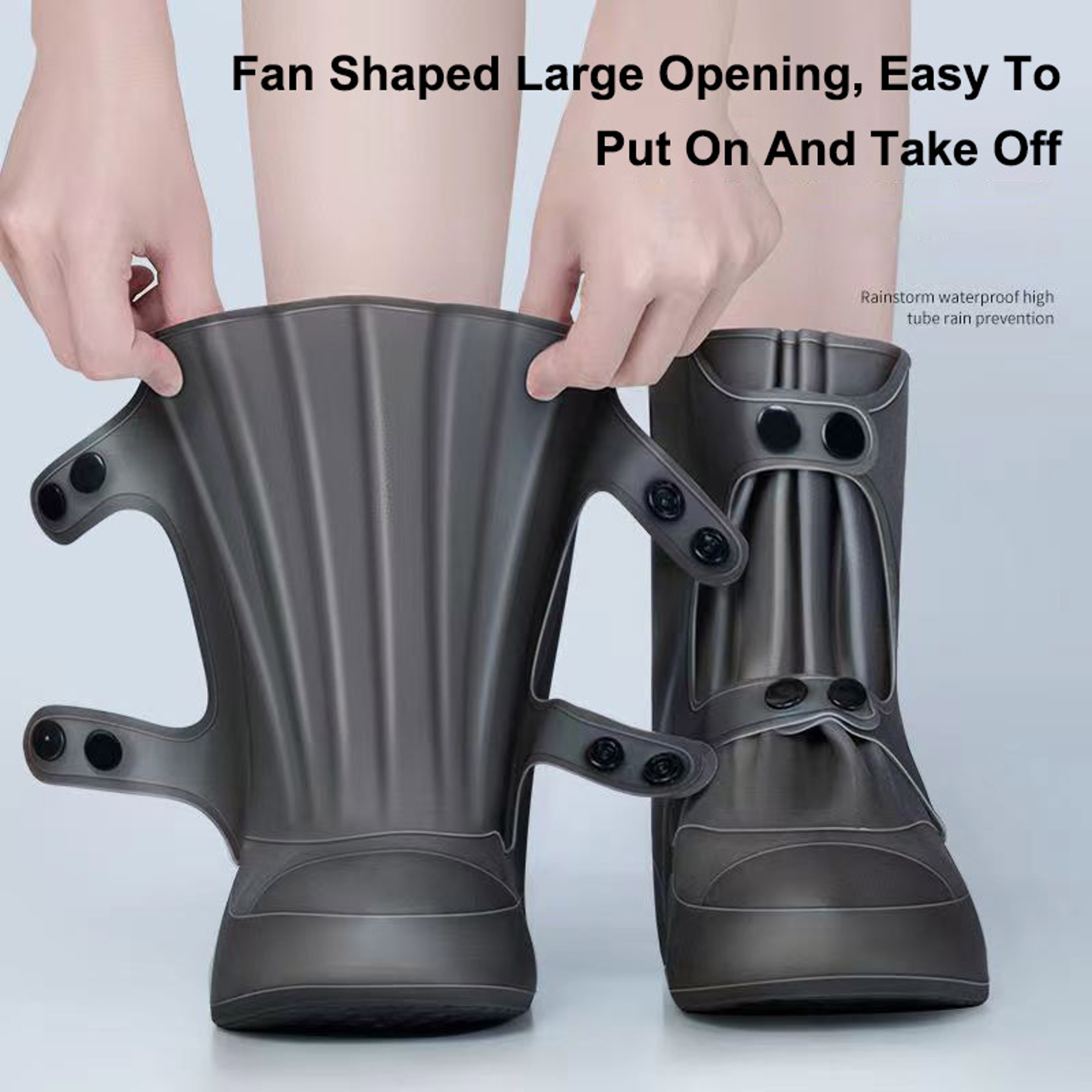 Waterproof Shoe Cover PVC Reusable Rain Boot Cover Snow Ski Foot Cover Thickened Warm Outdoor Prote 2