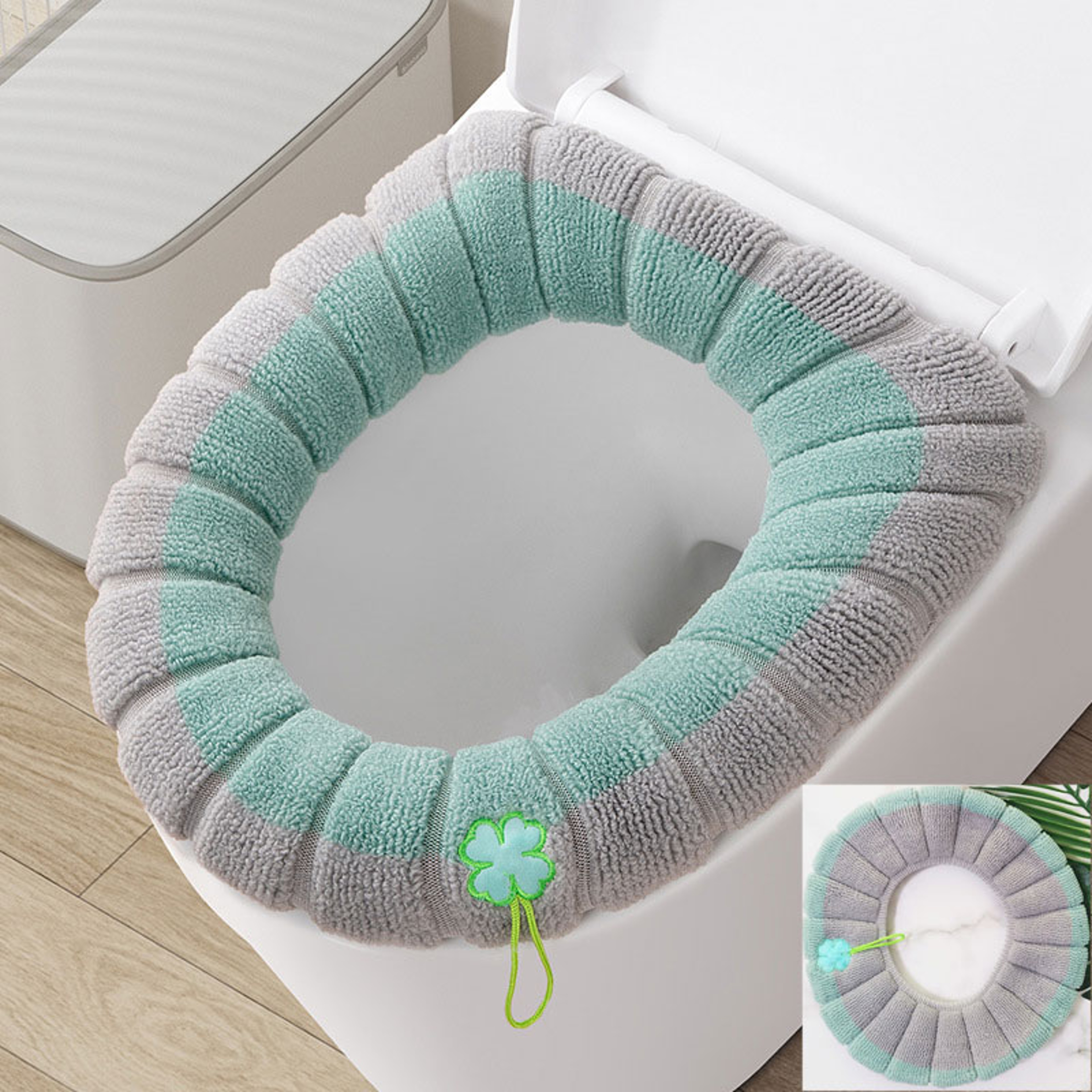Winter Bathroom Cushion Warm Toilet Seat Cover Mat Soft Washable Toilet Pad With Handle Thicker Too 7