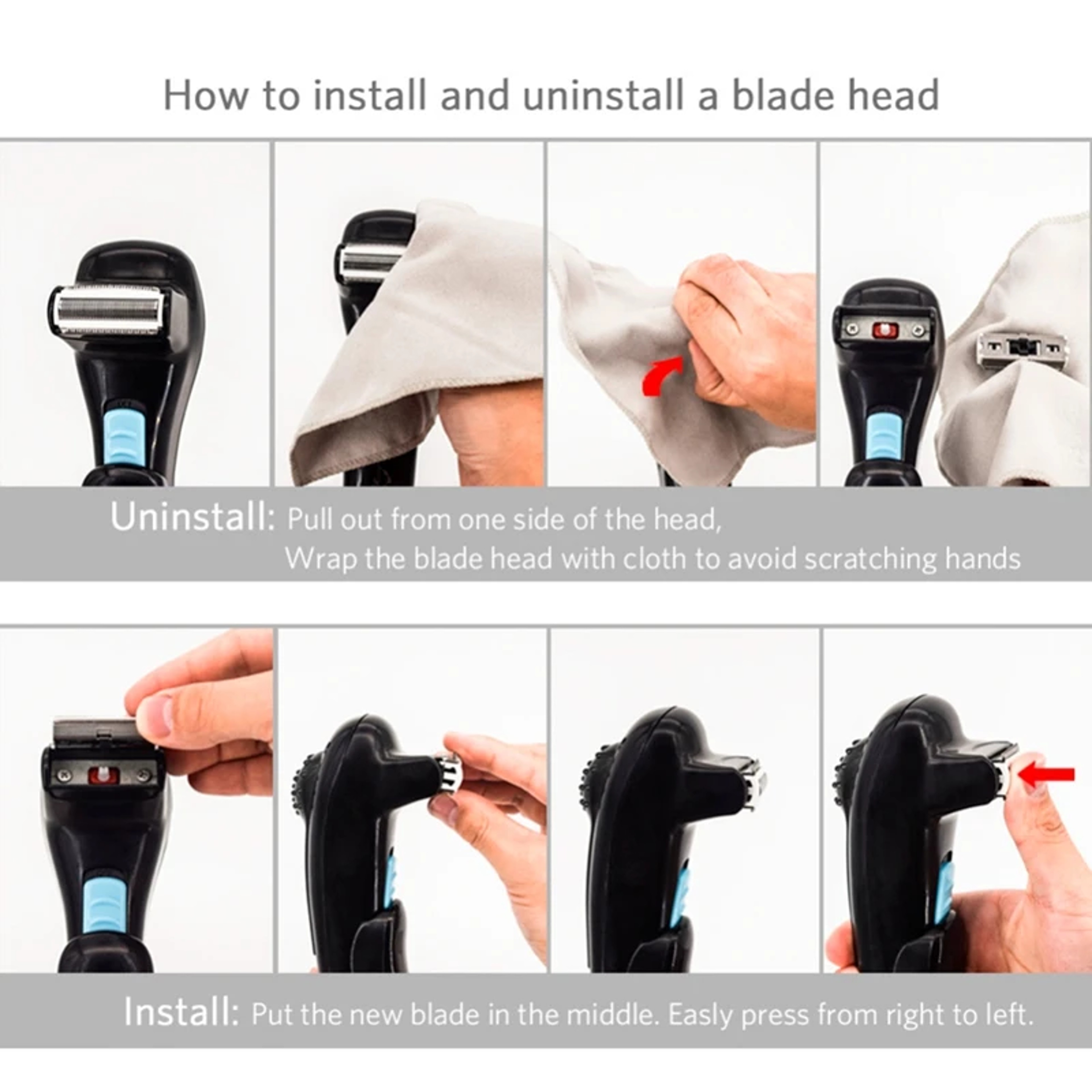 High Quality Folding Back Shaver for Men, Body Groomer Trimmer, Back Hair Removal Razor, Long Handle Safety Razor – view 5