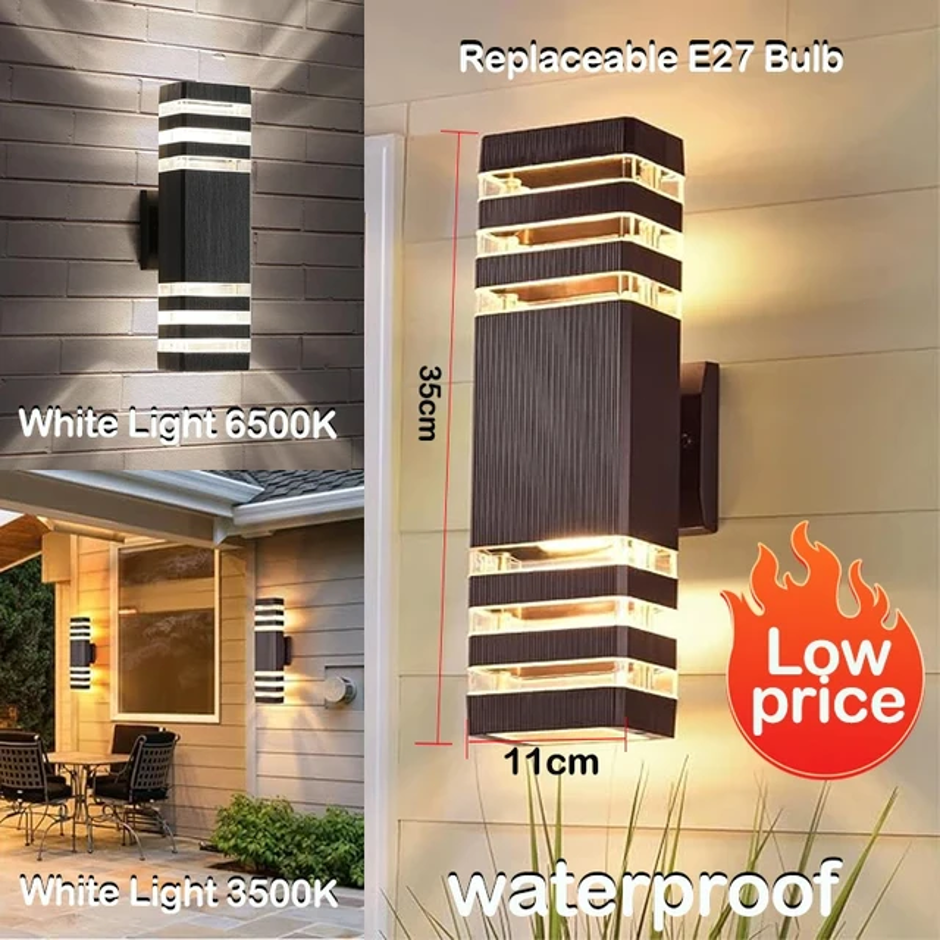 LED Outdoor Water proof Wall Light, Decor Socket Fixture for External Stairs, Home Lamp, Bedroom Wall Street Lighting – view 9