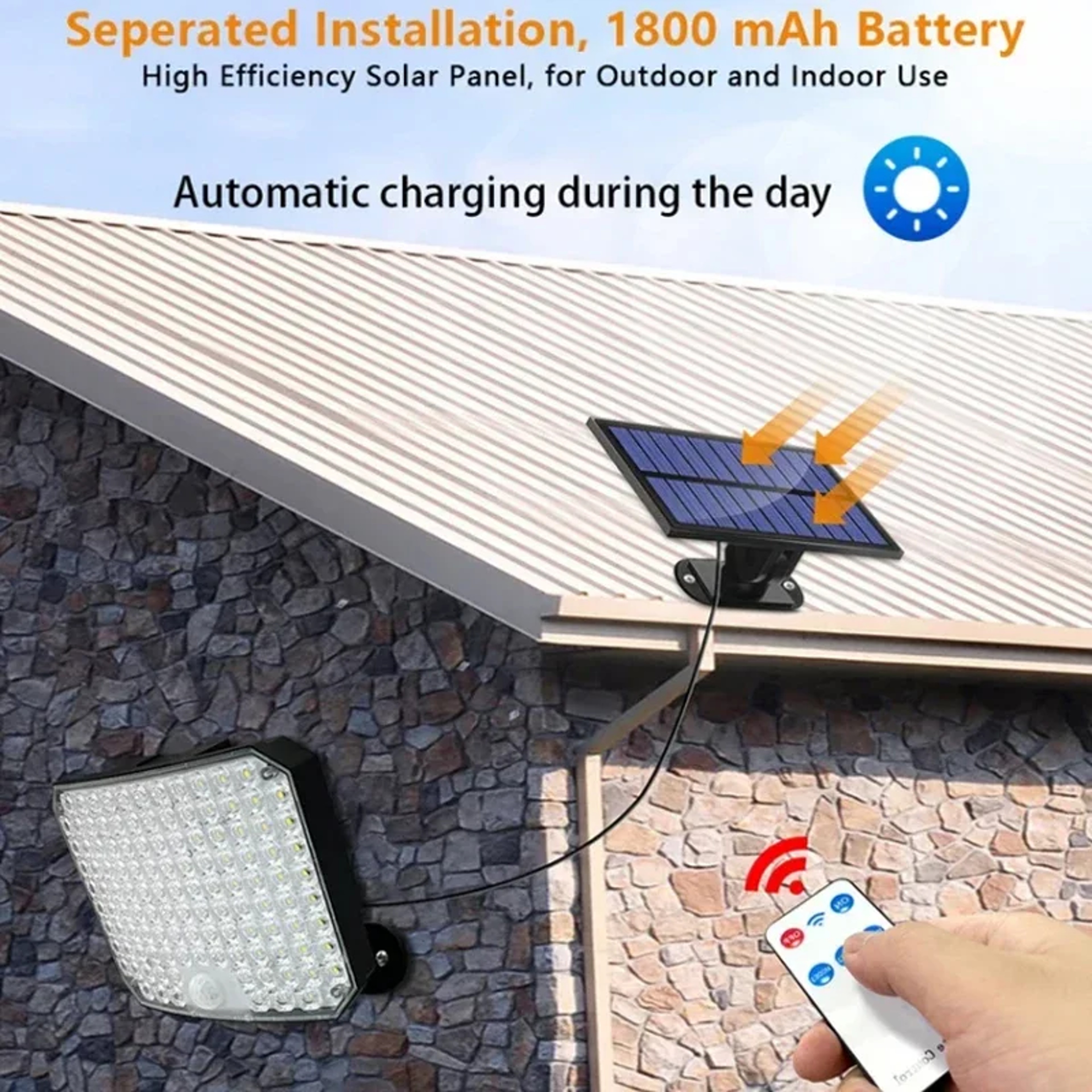 Split Solar Lamp Lighting Modes Outdoor Wall Light PIR Motion Sensor Waterproof Garden Lamp For Gar 2
