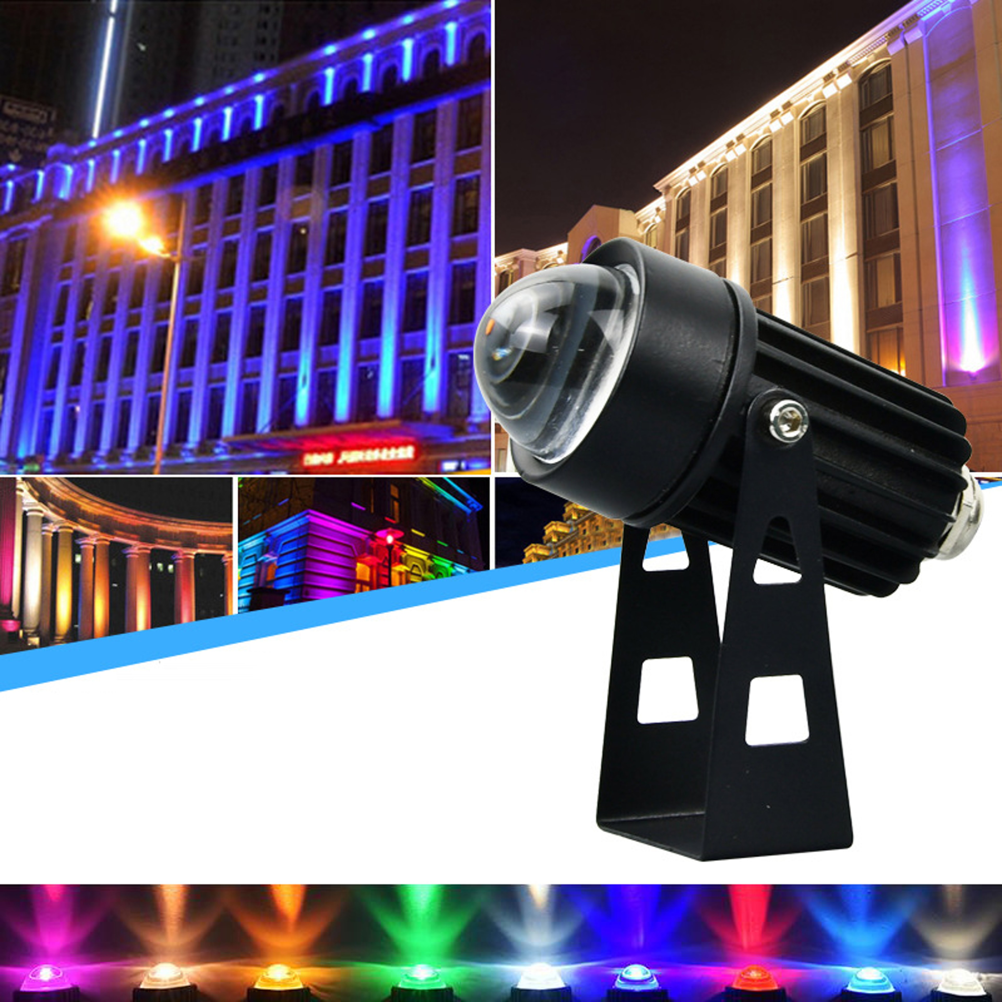 Outdoor LED Wall Spotlight, Water proof RGB Landscape Lighting, Red Green Blue Beam for Garden – view 1