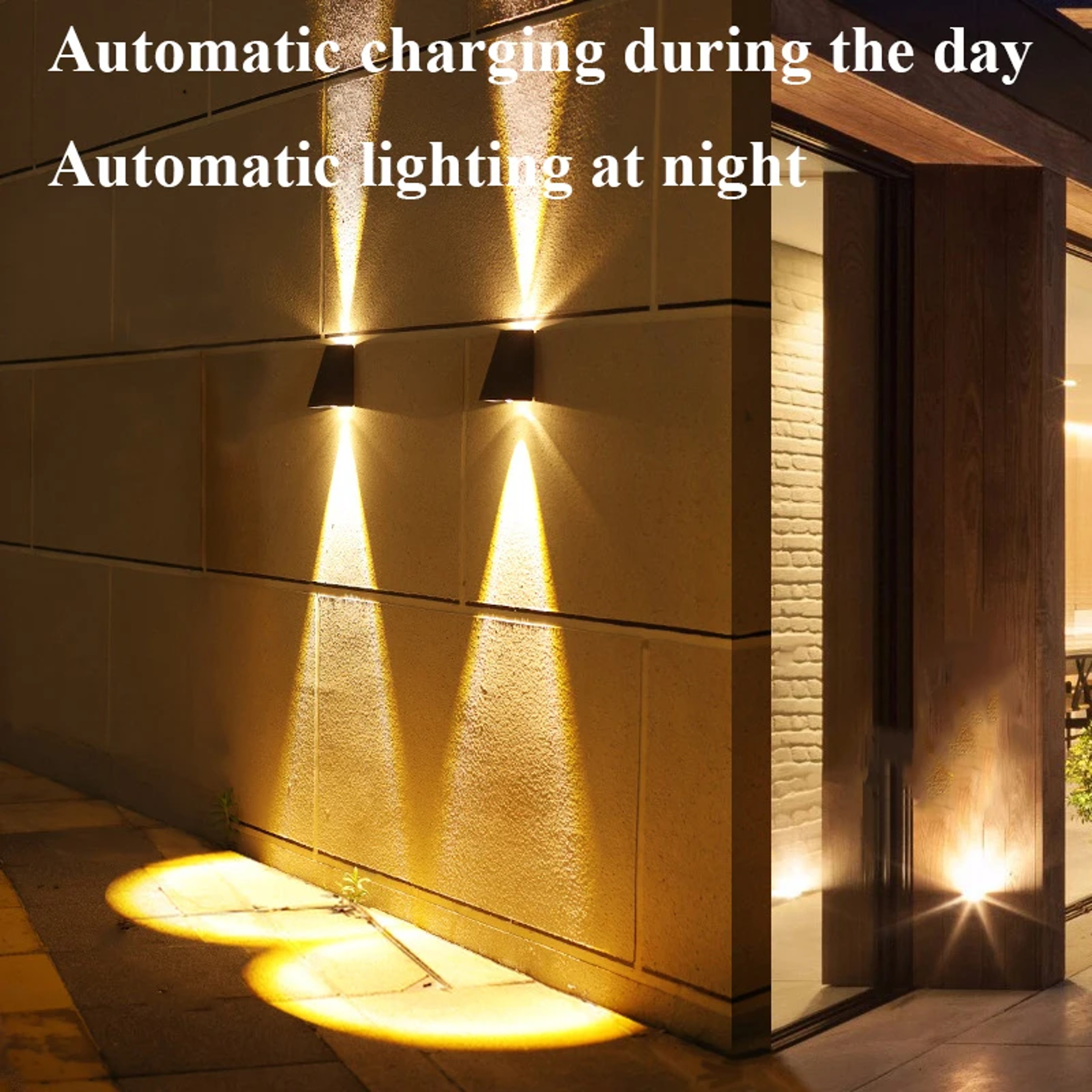 Water proof Solar Outdoor Wall Light, Up-down Bidirectional Lighting, Garden Decoration for Exterior Walls – view 3