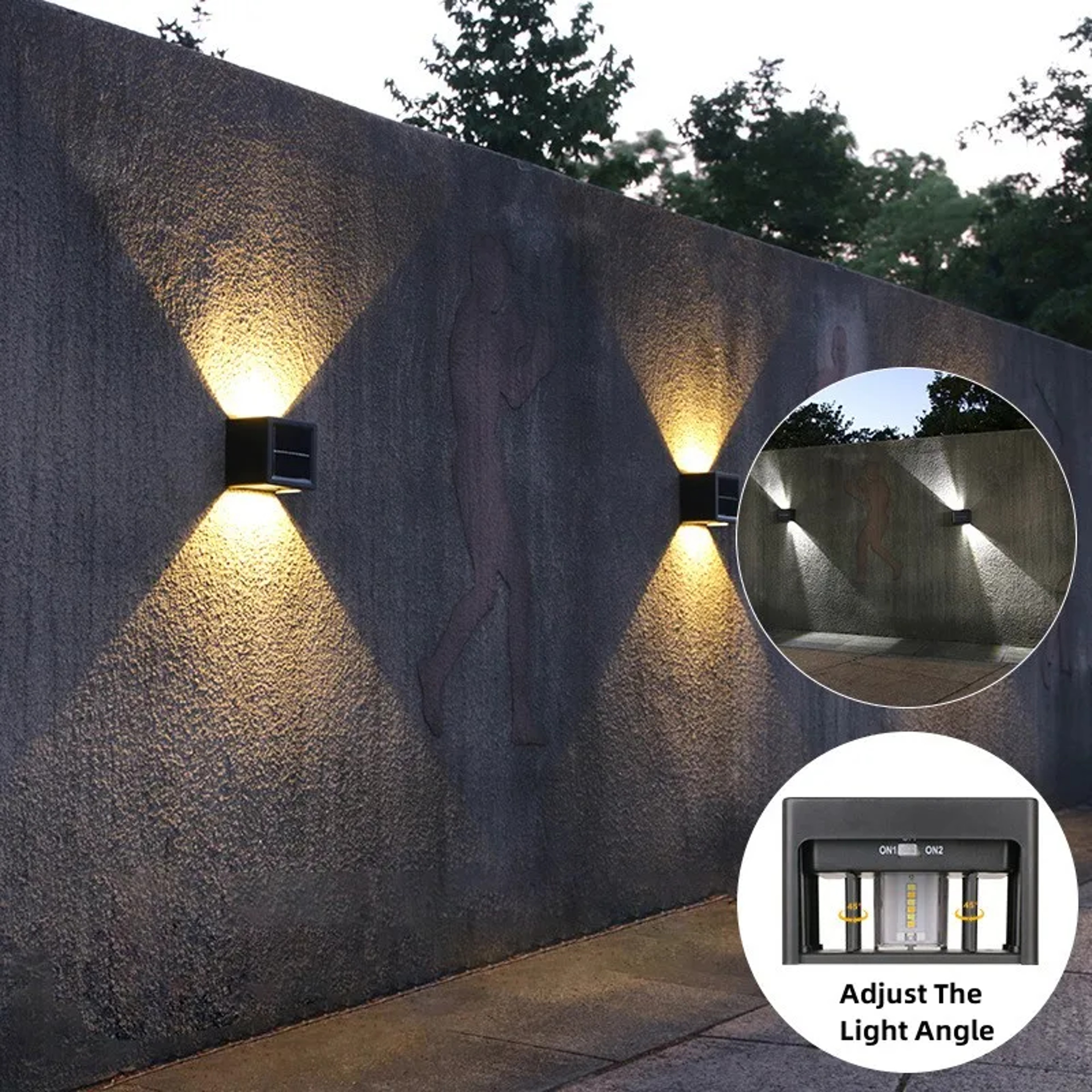 LED Solar Garden Light Waterproof Outdoor Lighting Energysaving Sunlight Lamp For Balcony Stair Fen 1